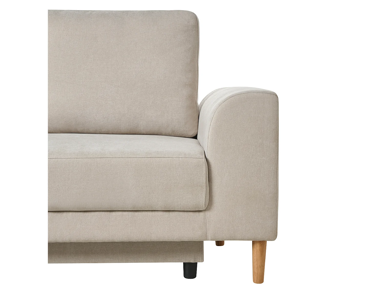 Canapé-lit d'angle 3 places NUBORG Tissu chenille Beige clair Côté gauche