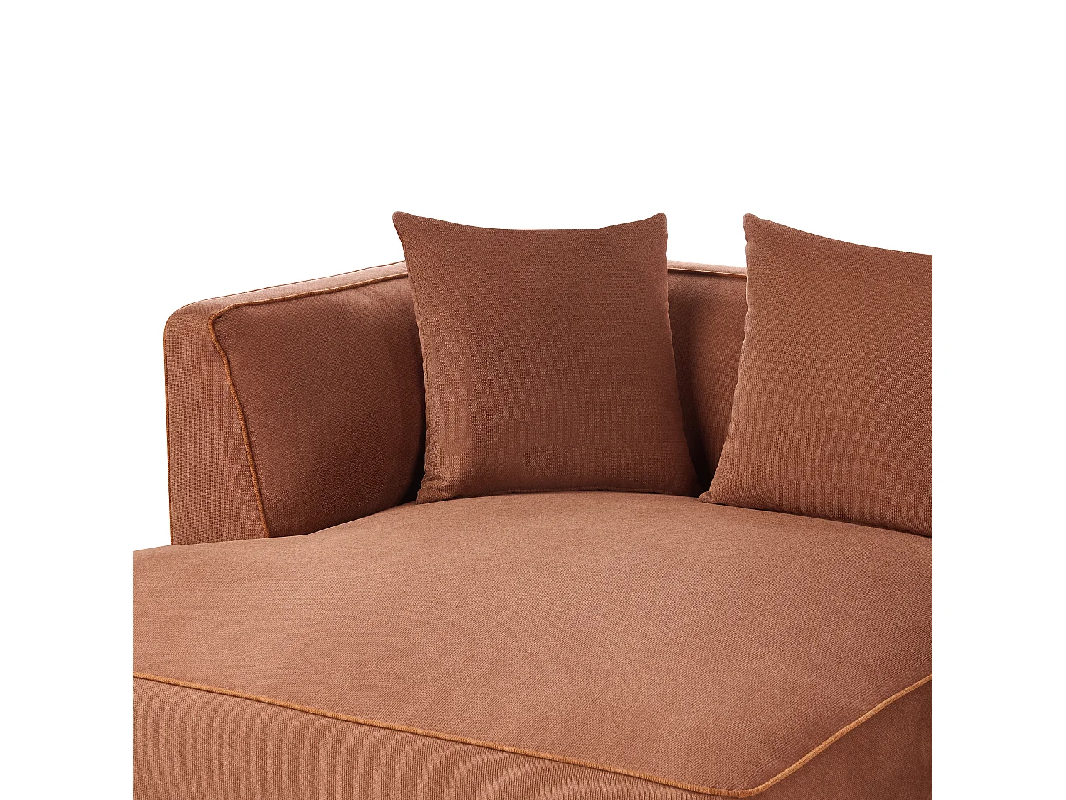 Canapé d'angle 3 places SATER Tissu Marron Côté droit