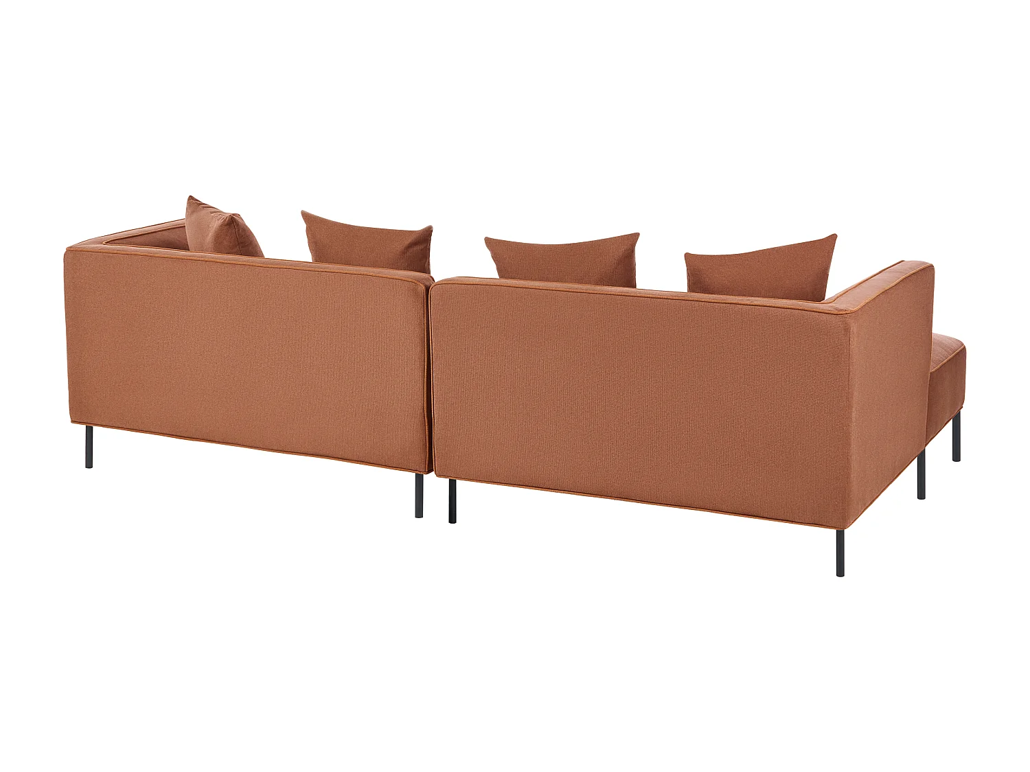 Canapé d'angle 3 places SATER Tissu Marron Côté droit