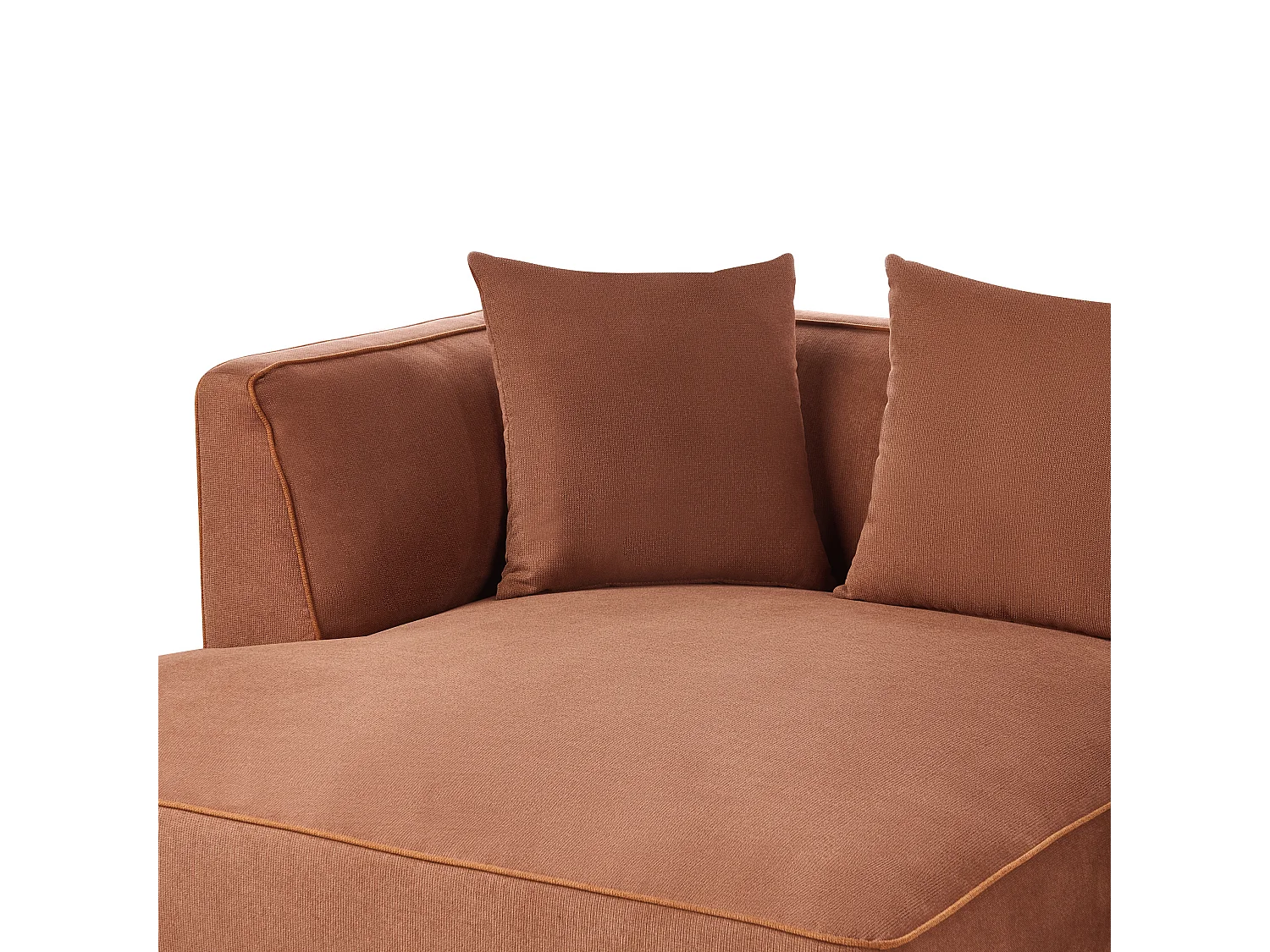 Canapé d'angle 3 places SATER Tissu Marron Côté droit