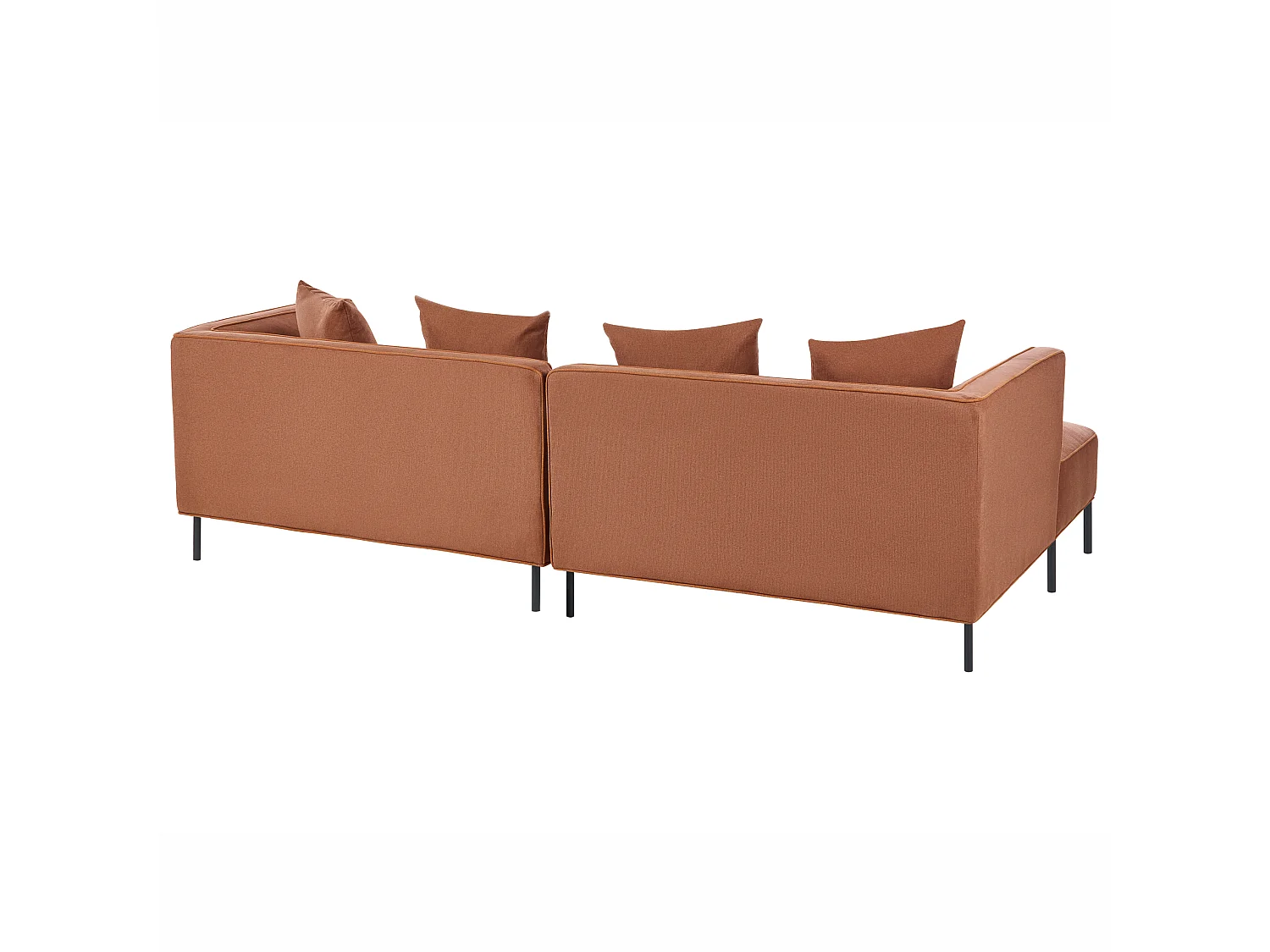Corner Sofa 3 Seater SATER Fabric Brown Right Hand