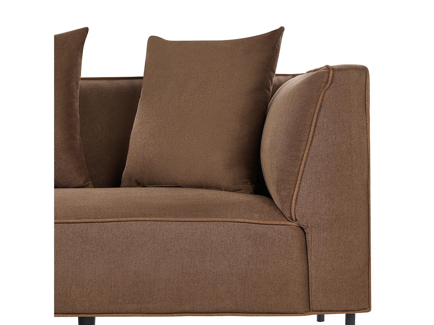 Corner Sofa 3 Seater SATER Fabric Brown Right Hand