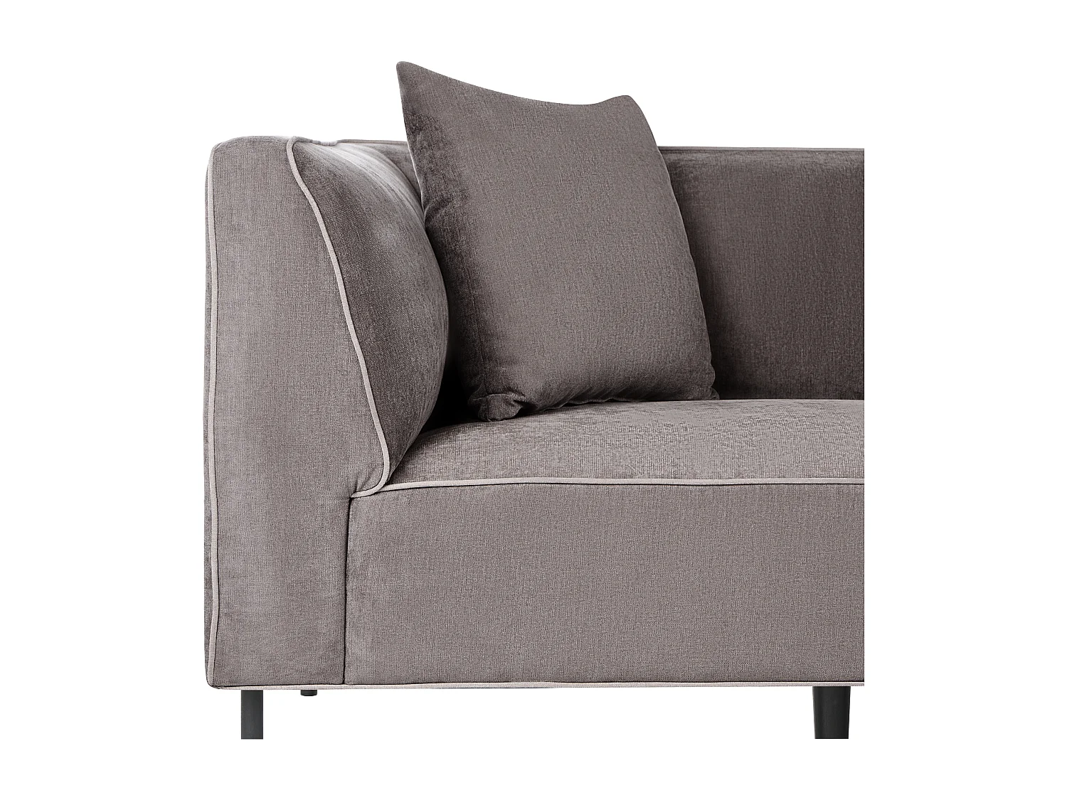 Canapé d'angle 3 places SATER Tissu chenille Taupe Côté droite