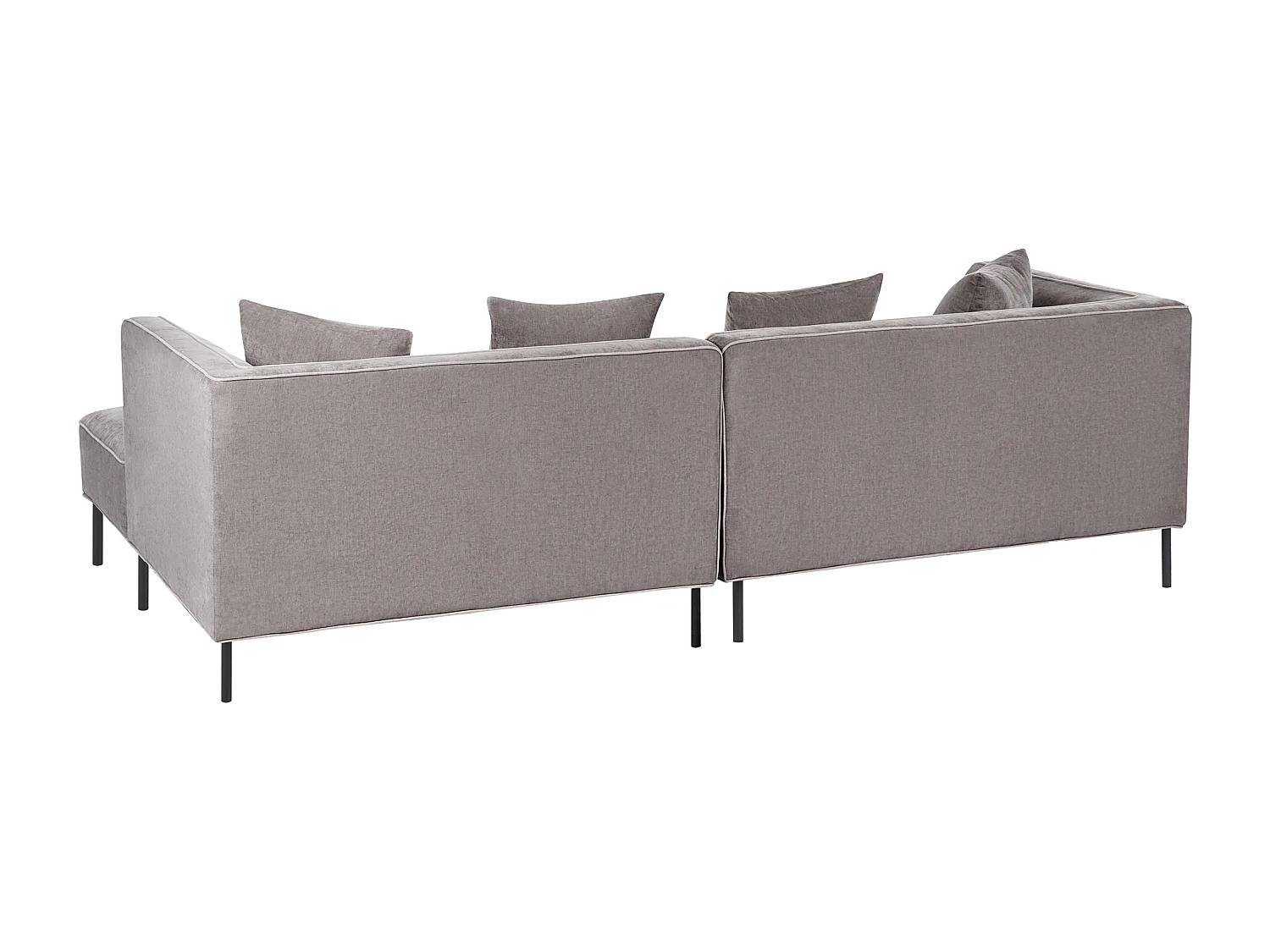 Canapé d'angle 3 places SATER Tissu chenille Taupe Côté droite