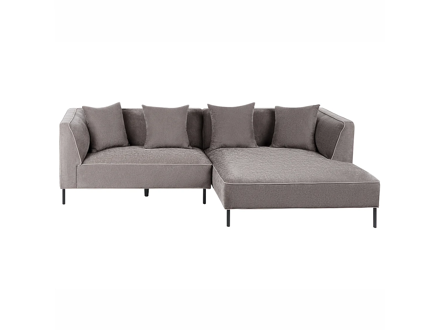 Corner Sofa 3 Seater SATER Chenille Taupe Left Hand