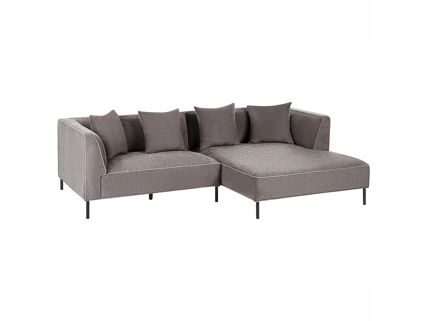 Corner Sofa 3 Seater SATER Chenille Taupe Left Hand