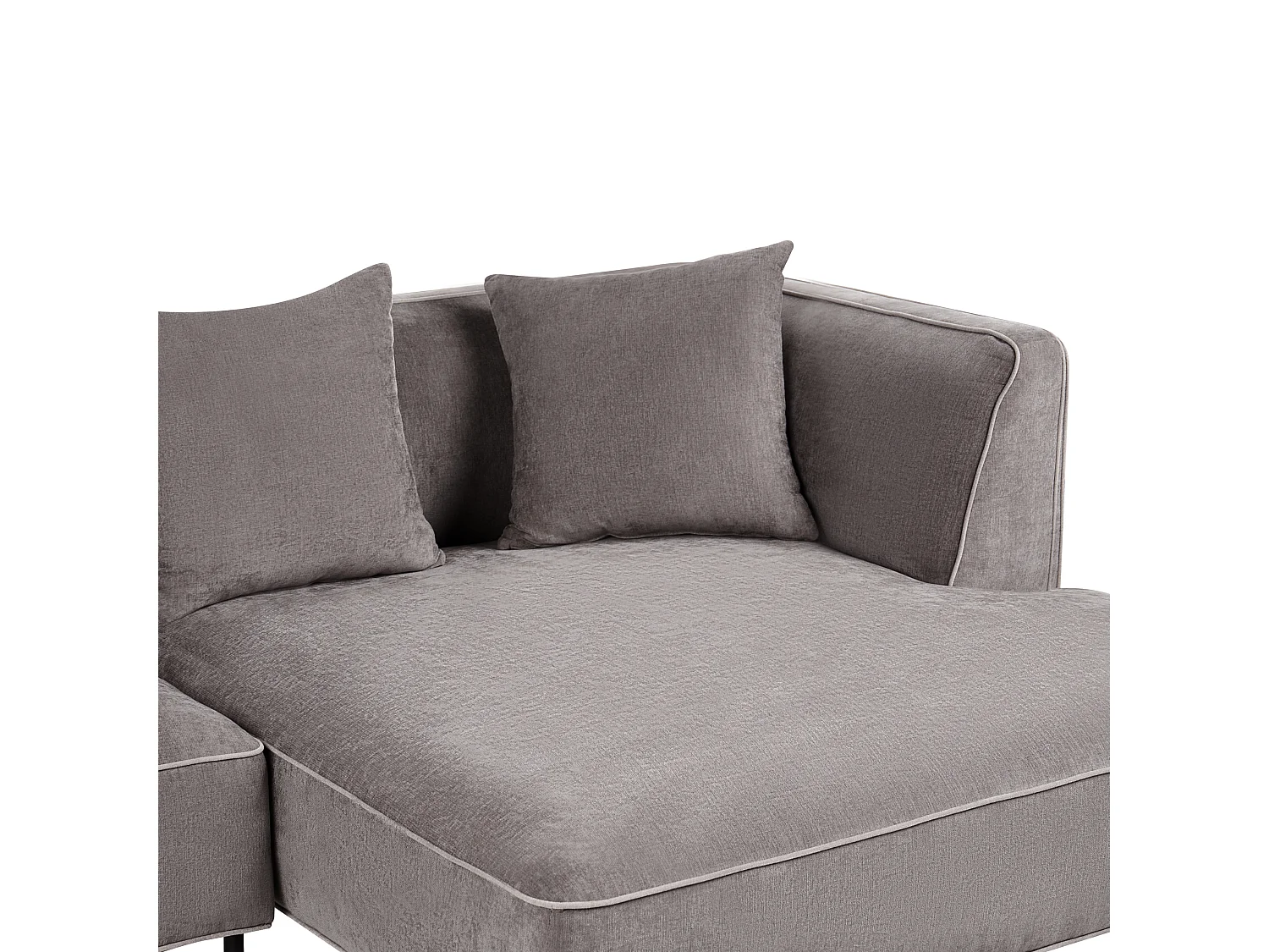 Corner Sofa 3 Seater SATER Chenille Taupe Left Hand
