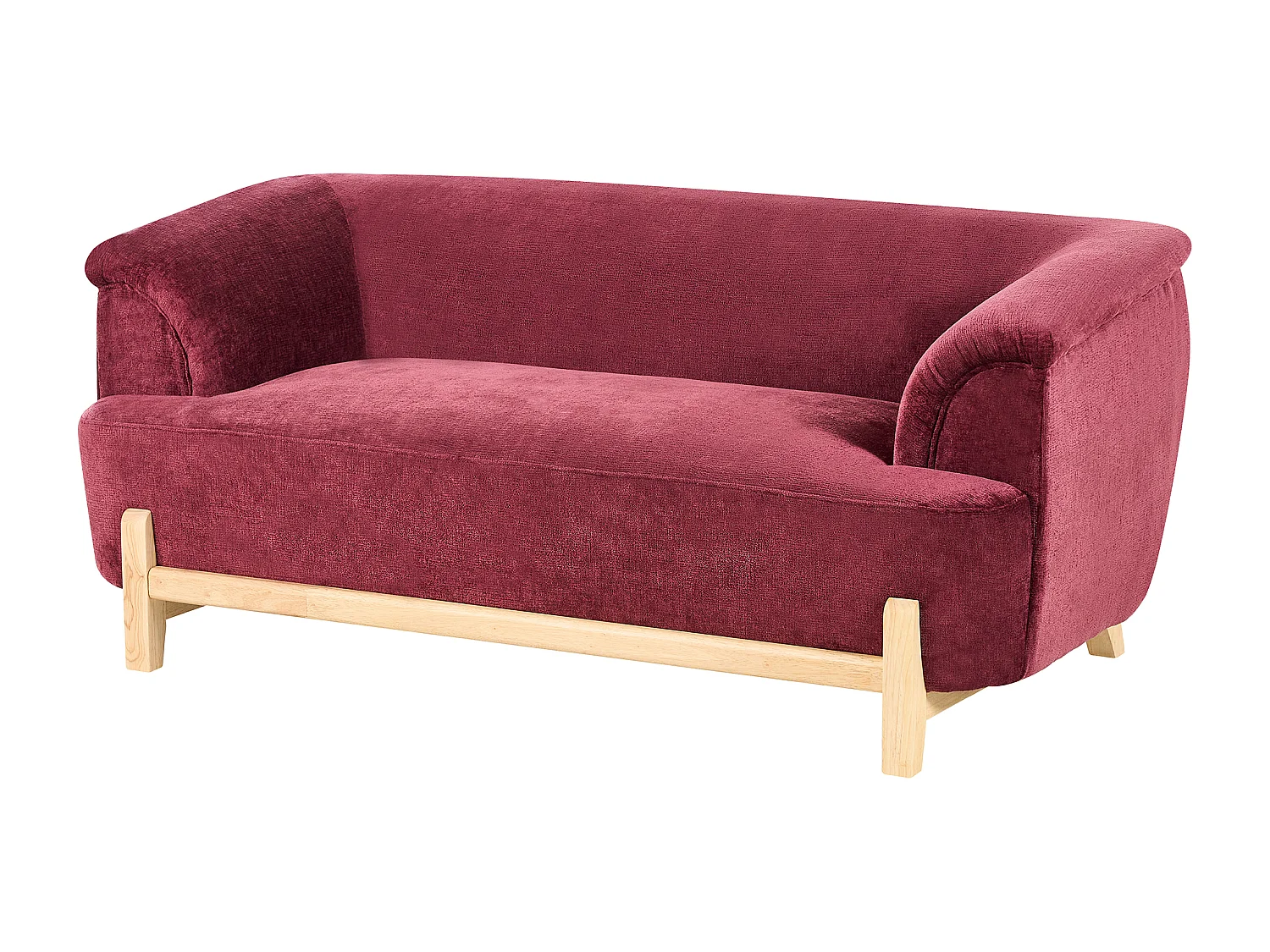 Canapé 2 places ALNOR Tissu chenille Rouge Bordeaux