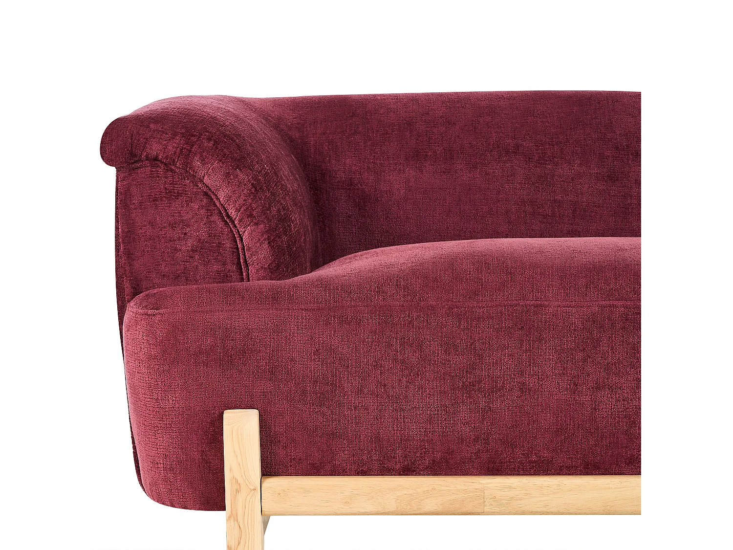 Canapé 2 places ALNOR Tissu chenille Rouge Bordeaux