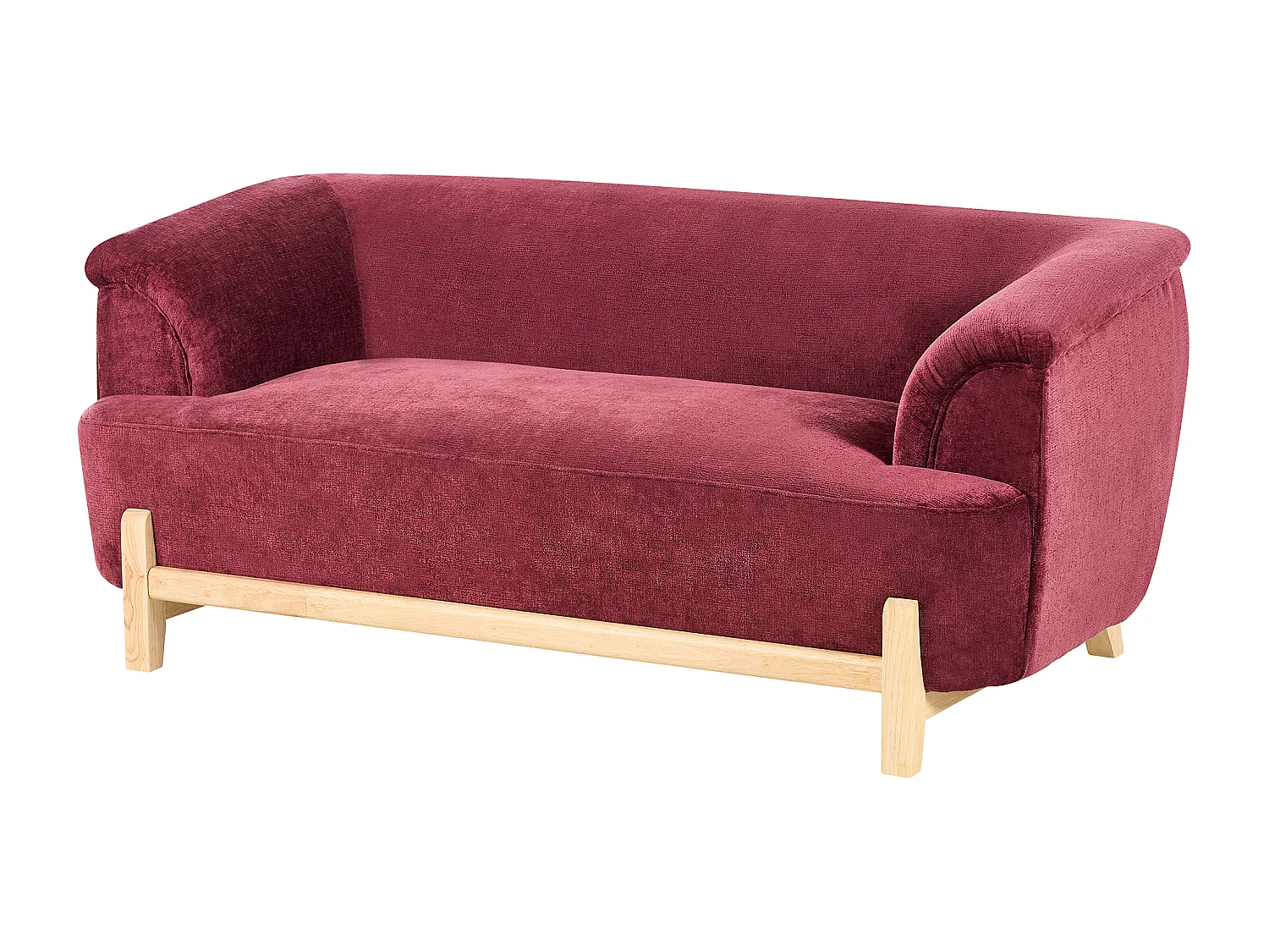 Canapé 2 places ALNOR Tissu chenille Rouge Bordeaux