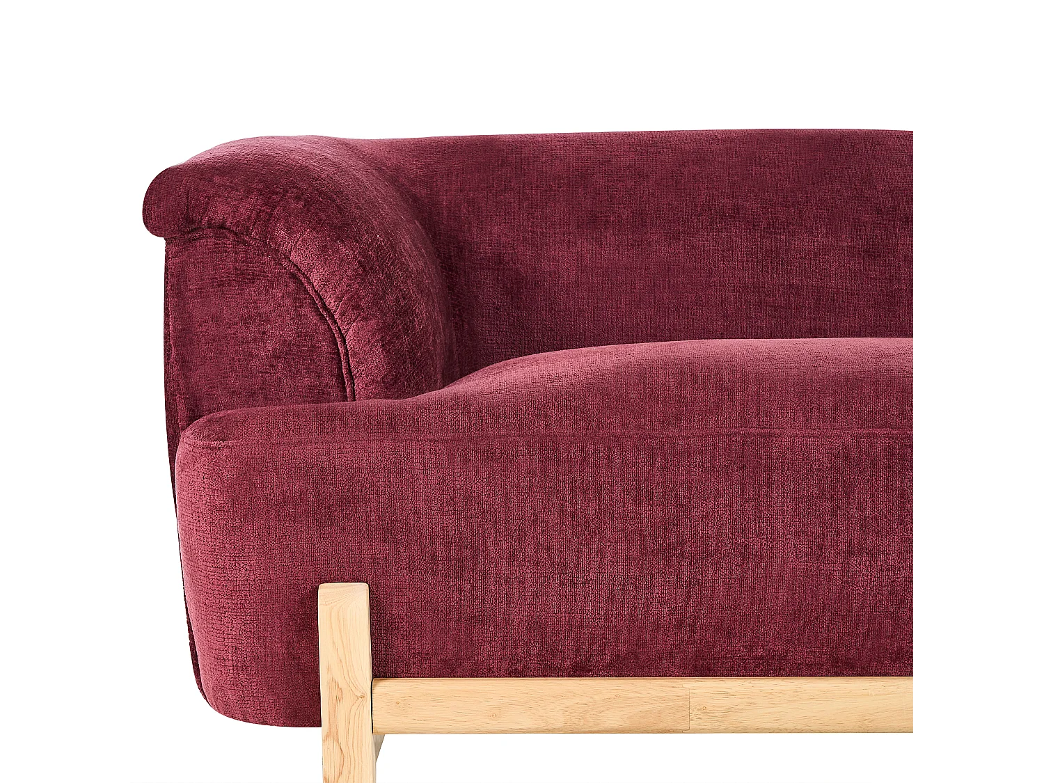 Canapé 2 places ALNOR Tissu chenille Rouge Bordeaux