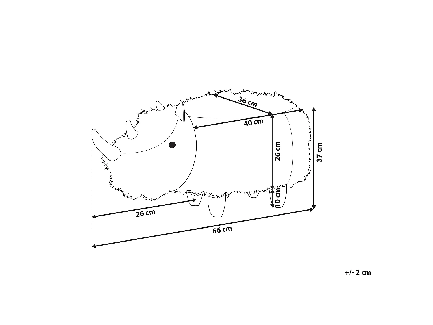 Tabouret animal WOOLLY Fourrure synthétique Blanc