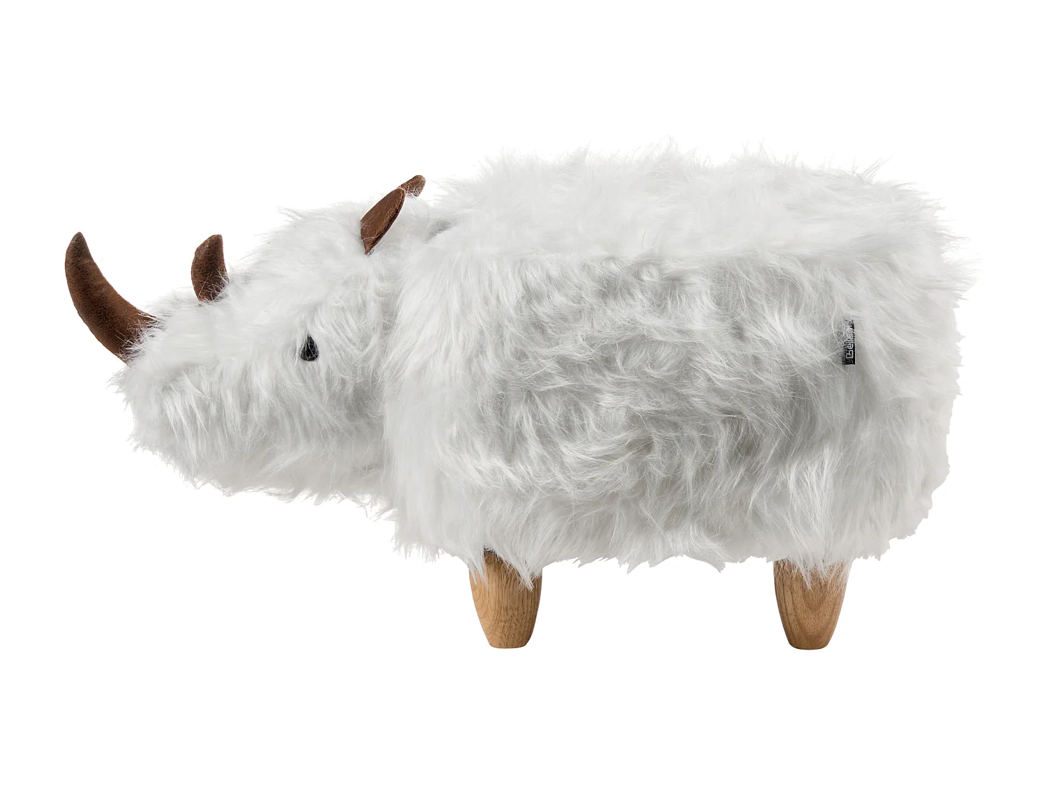 Tabouret animal WOOLLY Fourrure synthétique Blanc