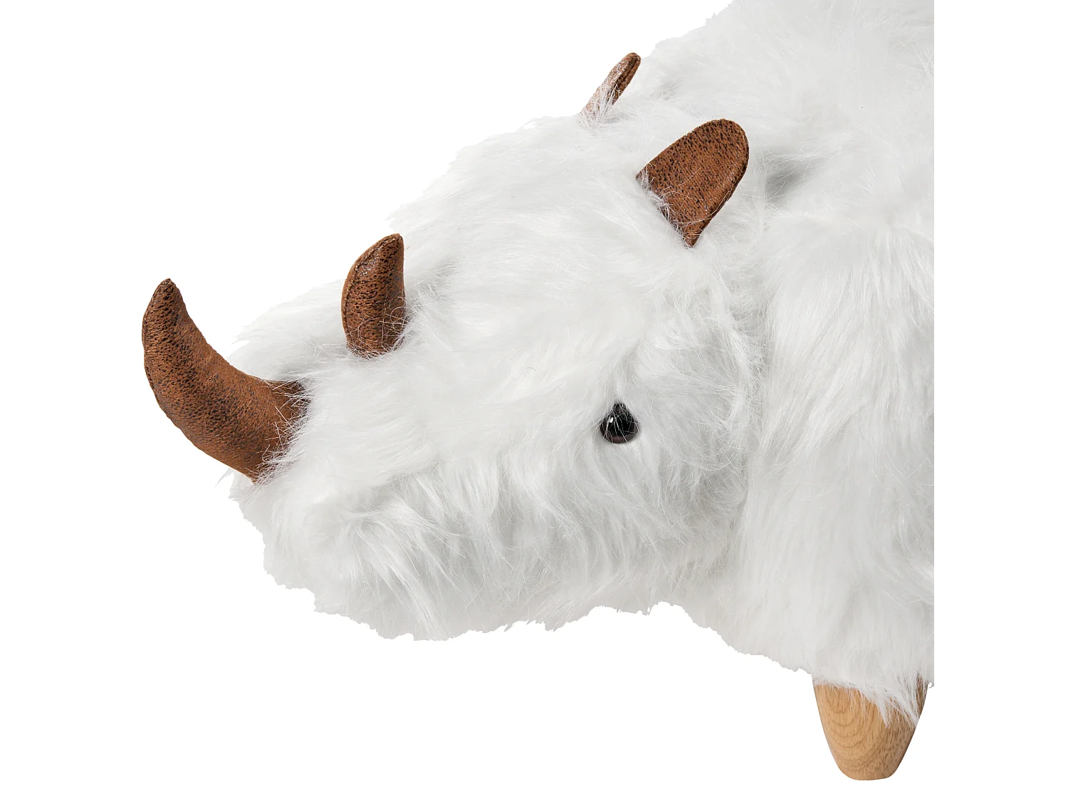 Tabouret animal WOOLLY Fourrure synthétique Blanc