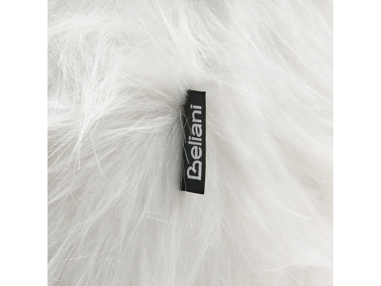 Tabouret animal WOOLLY Fourrure synthétique Blanc Rhinocéros