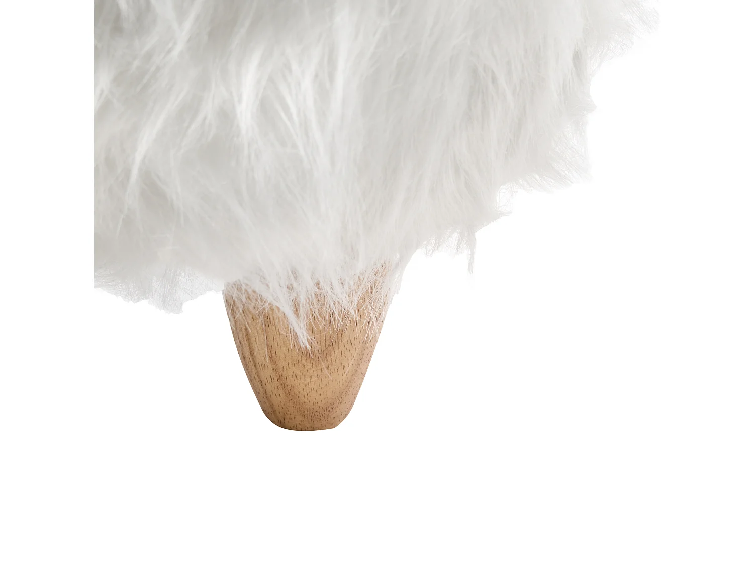 Tabouret animal WOOLLY Rhinocéros Fourrure synthétique Blanc