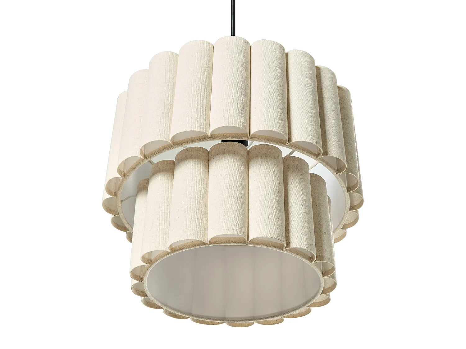 Lampe suspension BELESSA Lin Beige clair