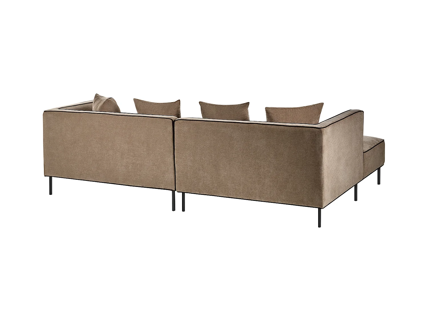 Canapé d'angle 3 places SATER Tissu chenille Marron clair Côté droit