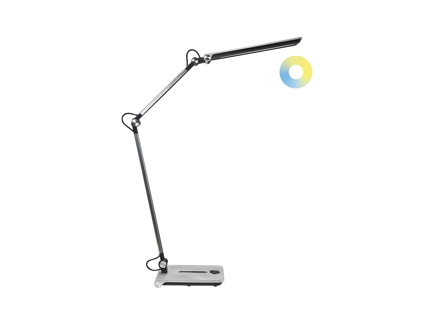 Lampe de bureau LED AQUILA Avec variateur Argenté