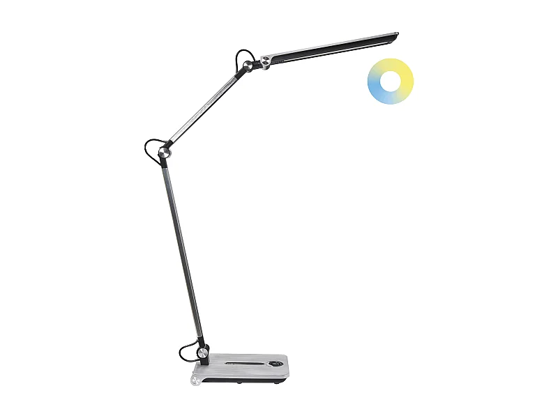 Lampe de bureau LED AQUILA Avec variateur Argenté