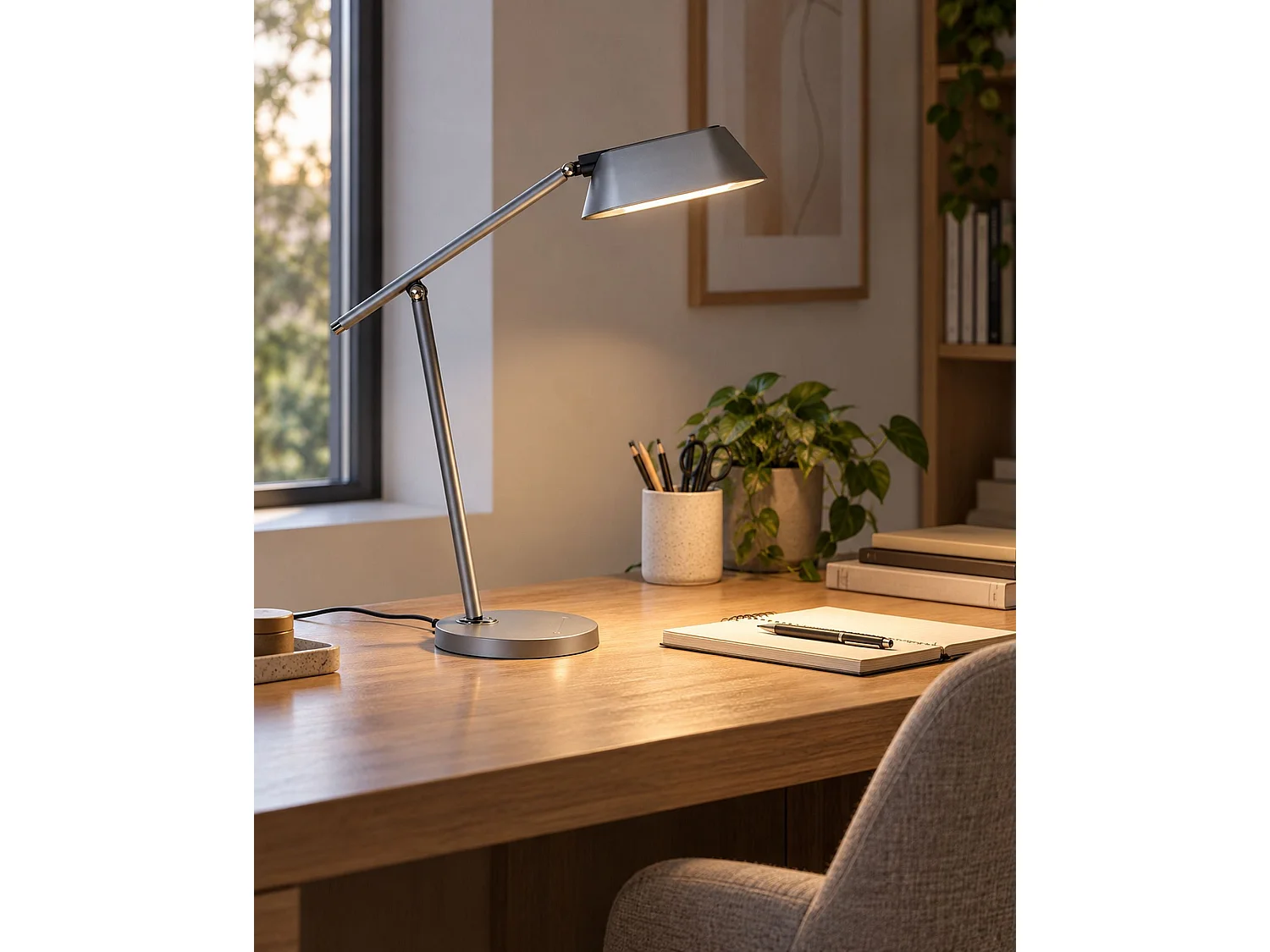 Lampe de bureau LED LEONIS Avec variateur Gris