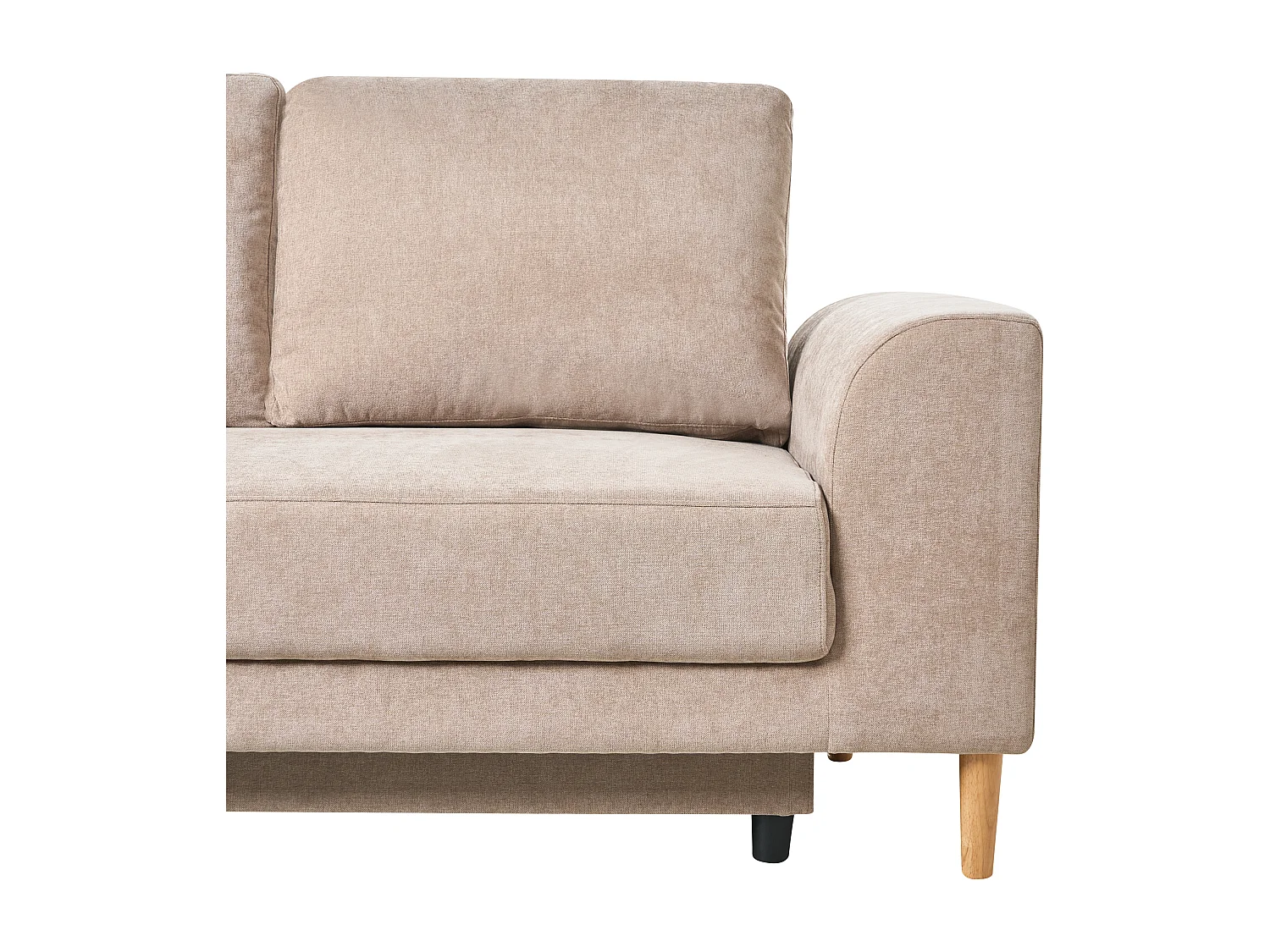 Canapé-lit d'angle 3 places NUBORG Tissu chenille Marron clair Côté droit