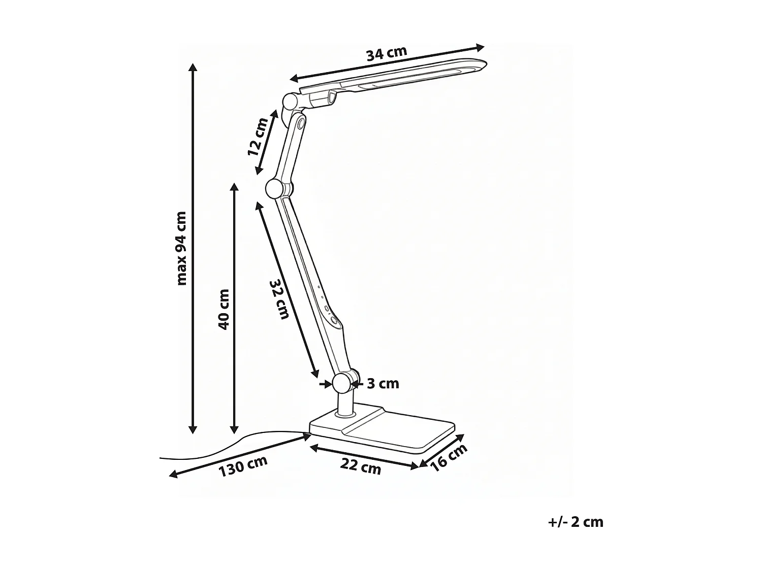 Lampe de bureau LED PEGASI Avec variateur Blanc