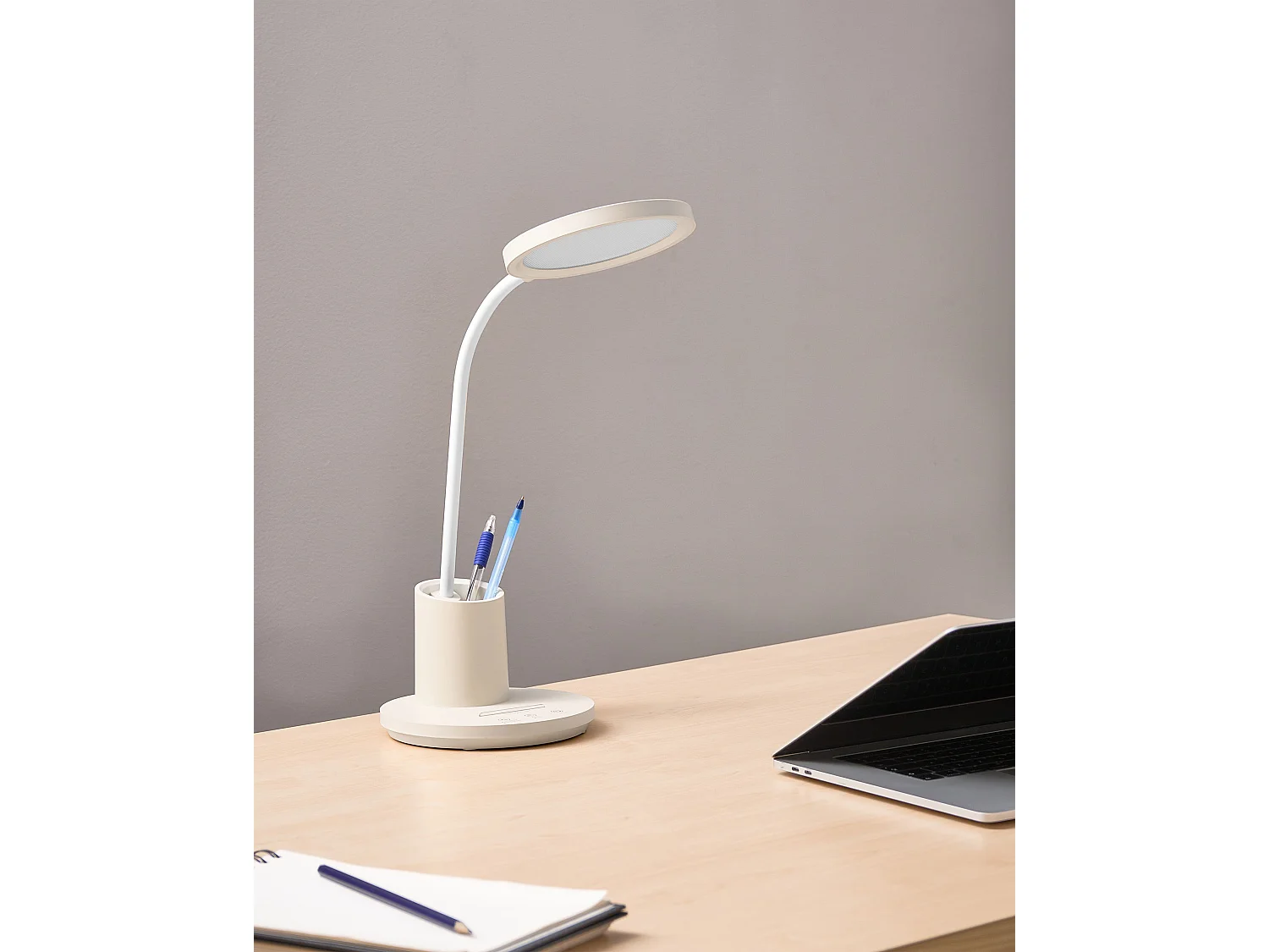 Lampe de bureau LED VELA Avec variateur Beige clair