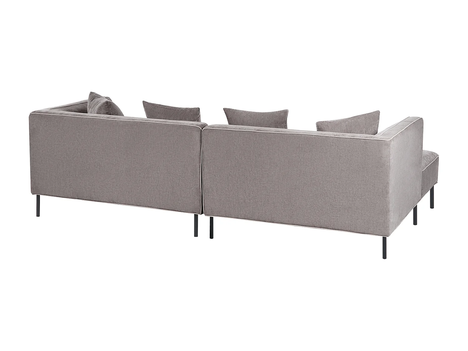 Canapé d'angle 3 places SATER Tissu chenille Taupe Côté droit