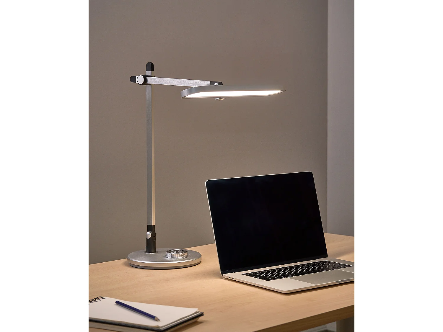 Lampe de bureau LED HYDRUS Avec variateur Argenté