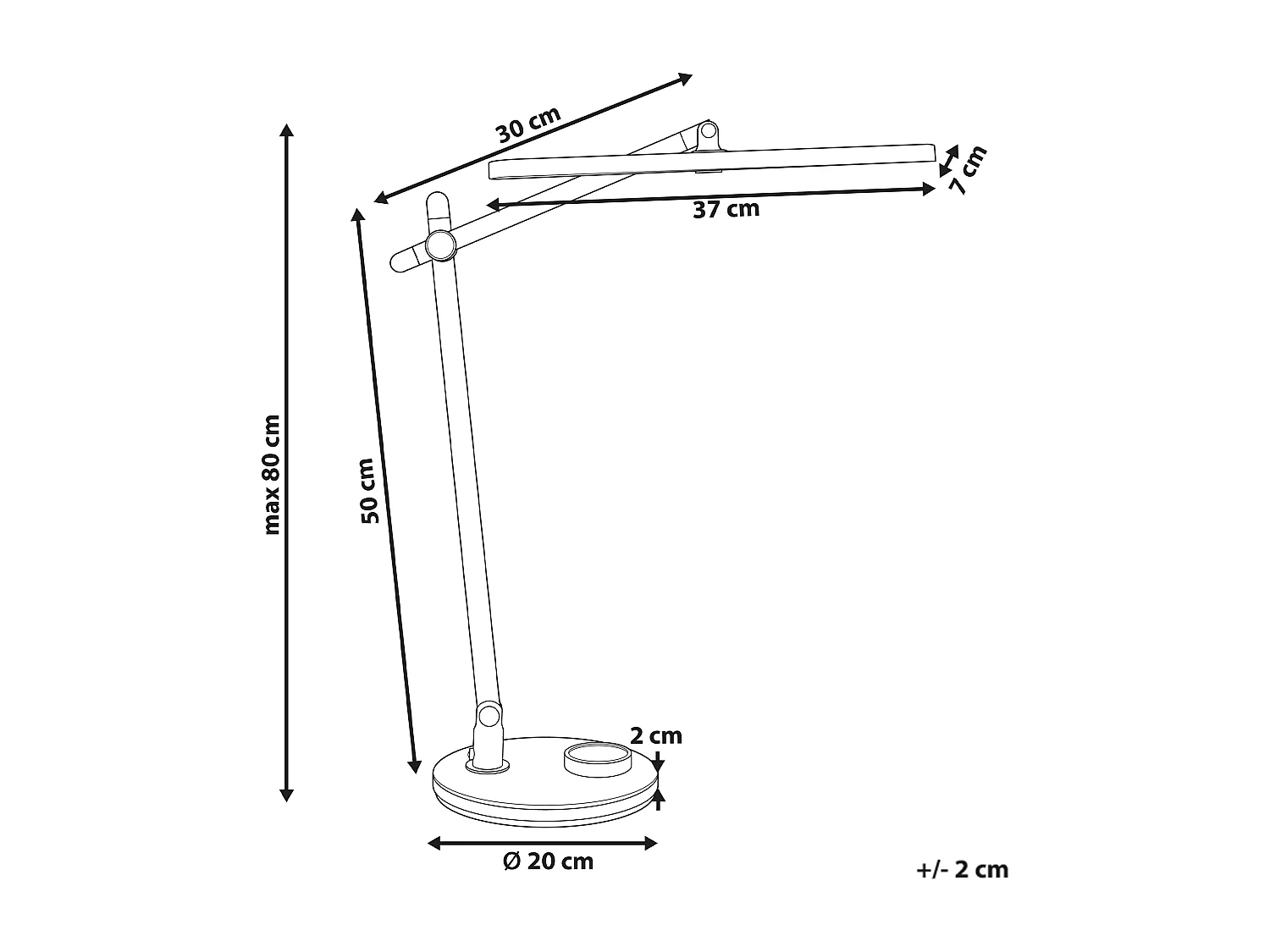 Lampe de bureau LED HYDRUS Avec variateur Argenté
