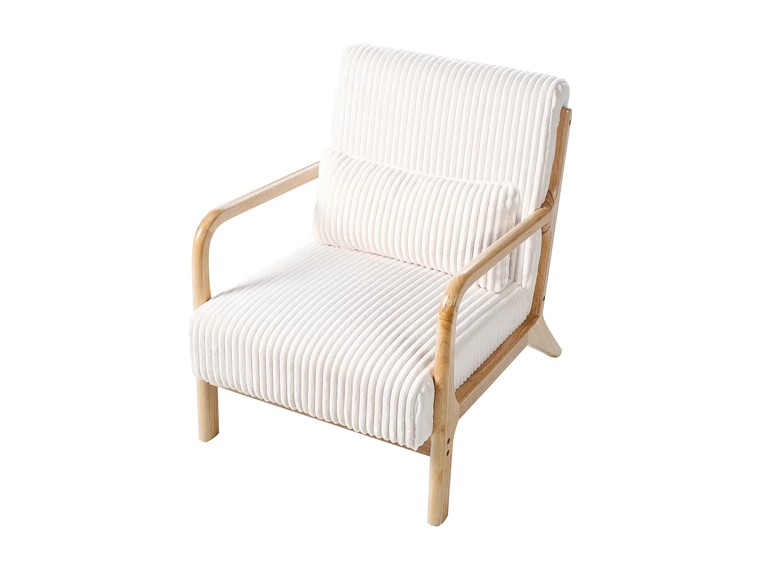 Fauteuil SORSELE Velours côtelé Blanc