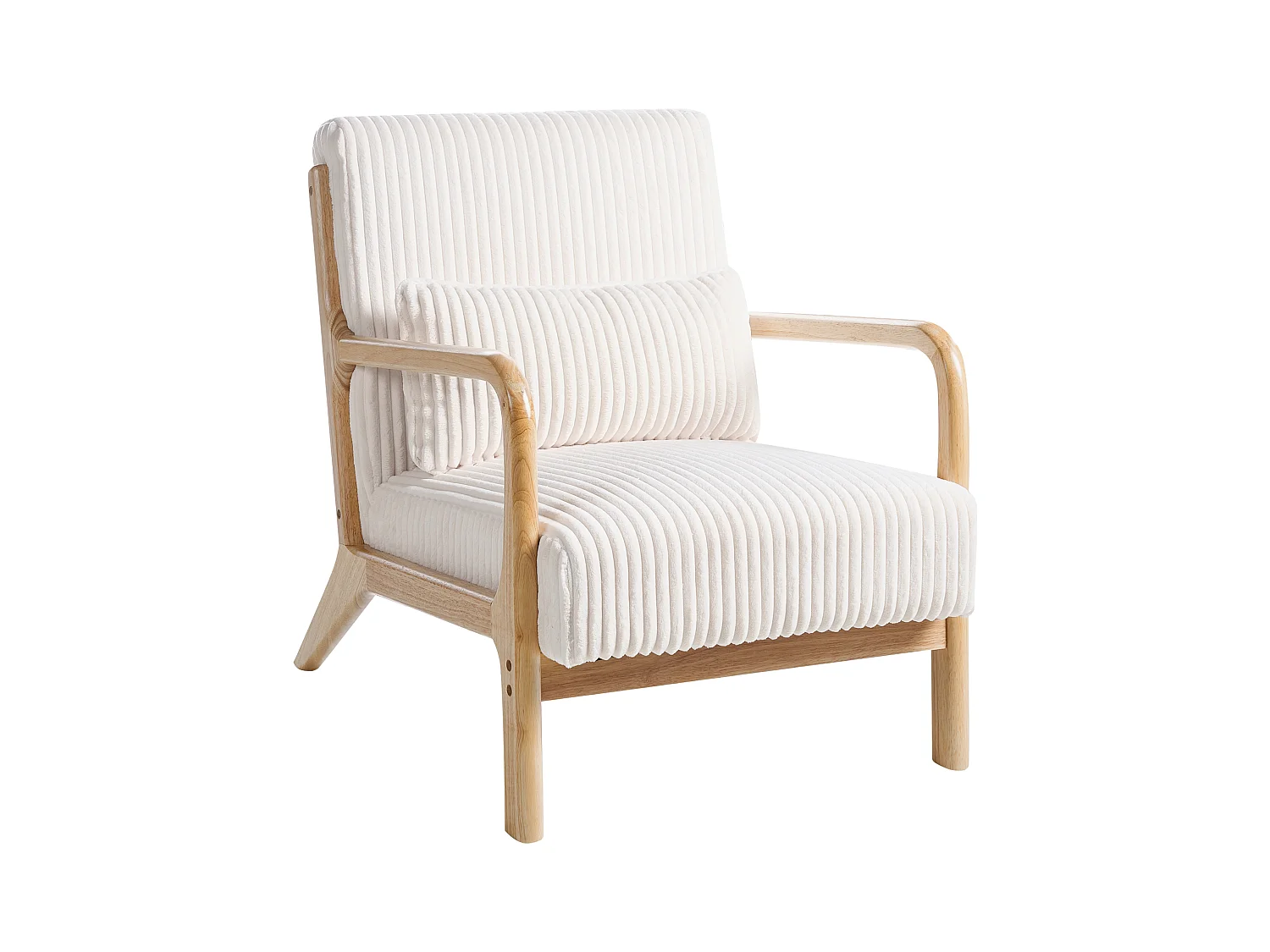 Fauteuil SORSELE Velours côtelé Blanc