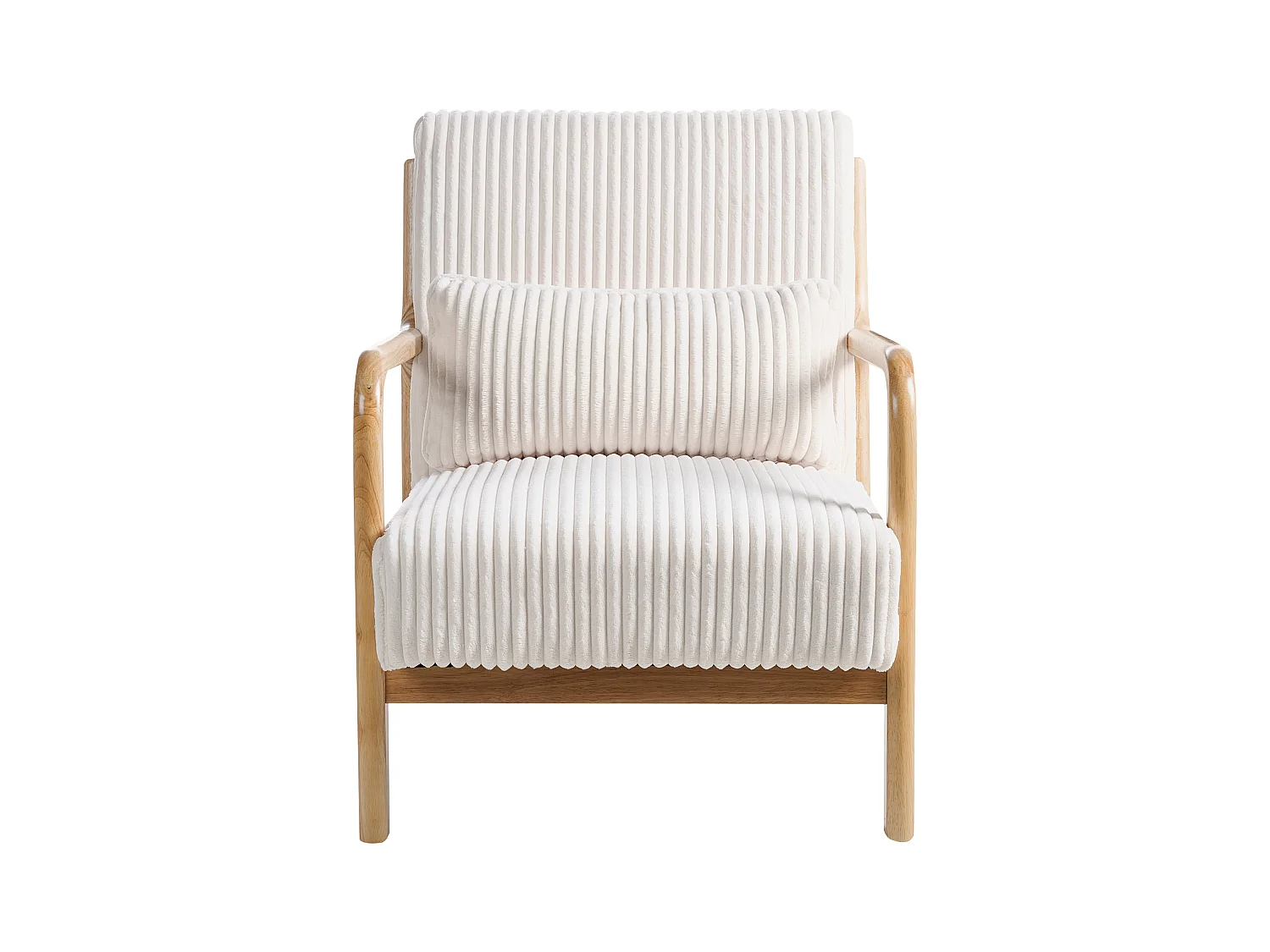 Fauteuil SORSELE Velours côtelé Blanc