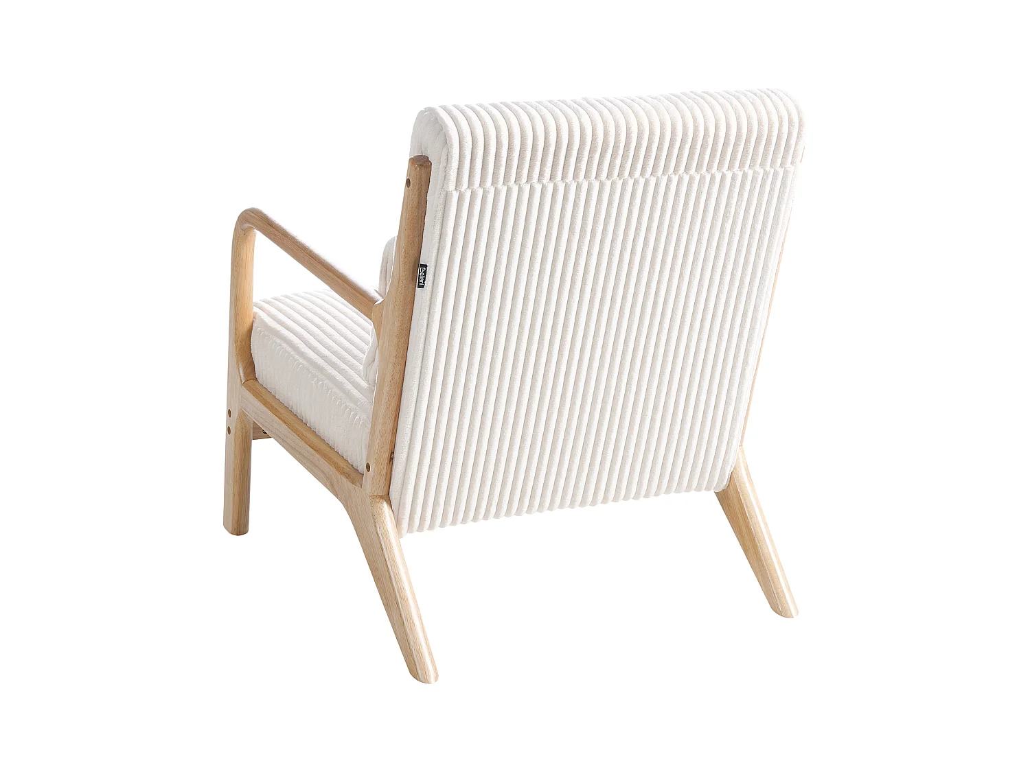 Fauteuil SORSELE Velours côtelé Blanc