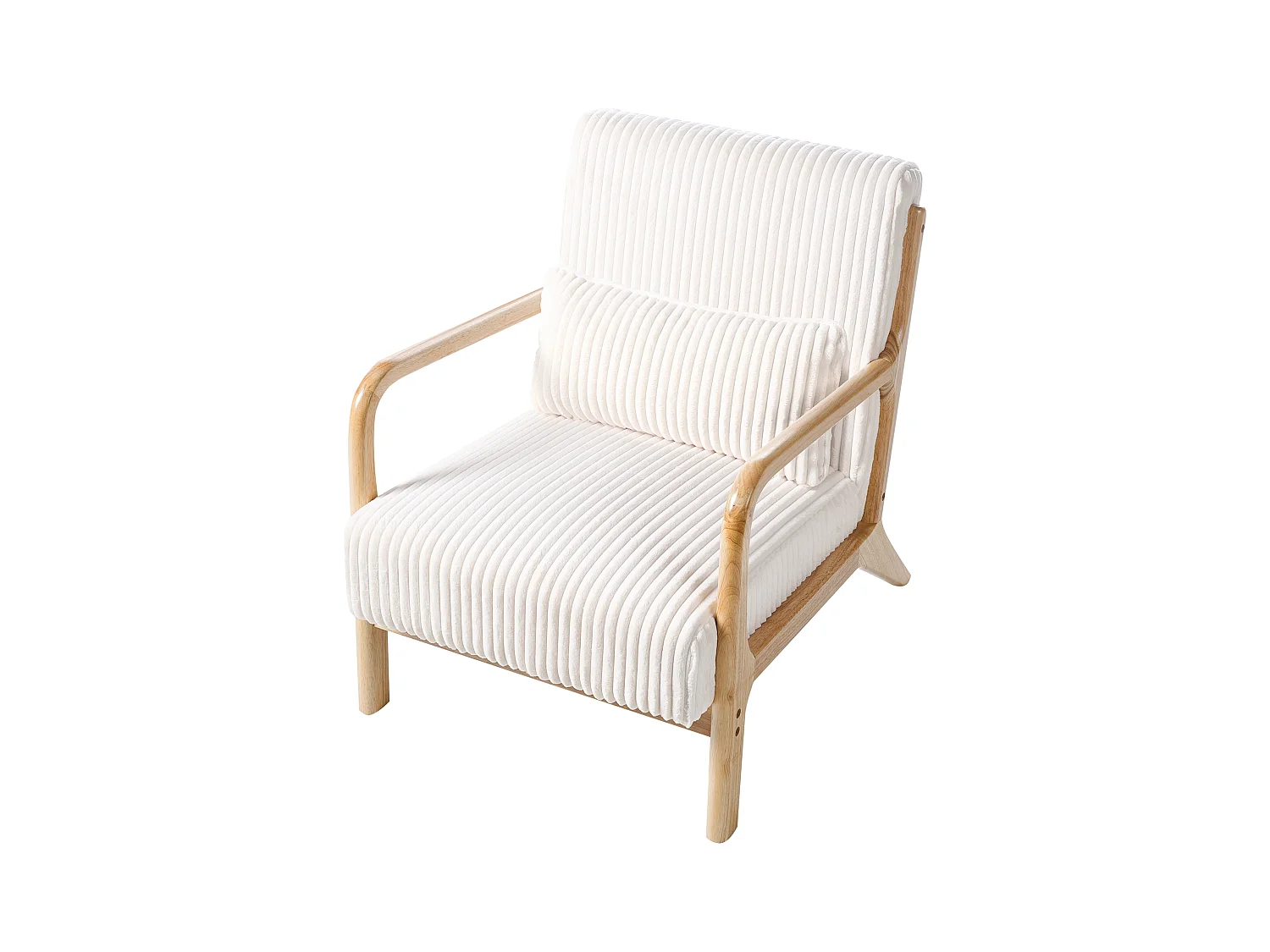 Fauteuil SORSELE Velours côtelé Blanc
