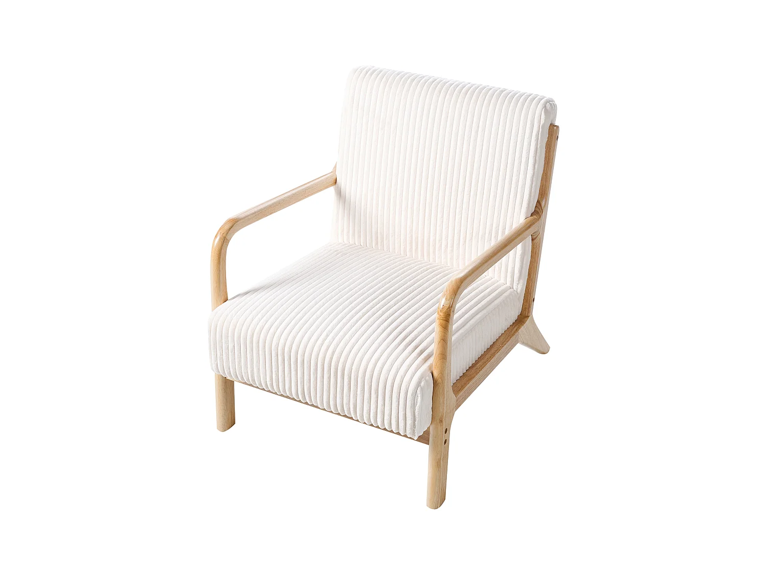 Fauteuil SORSELE Velours côtelé Blanc