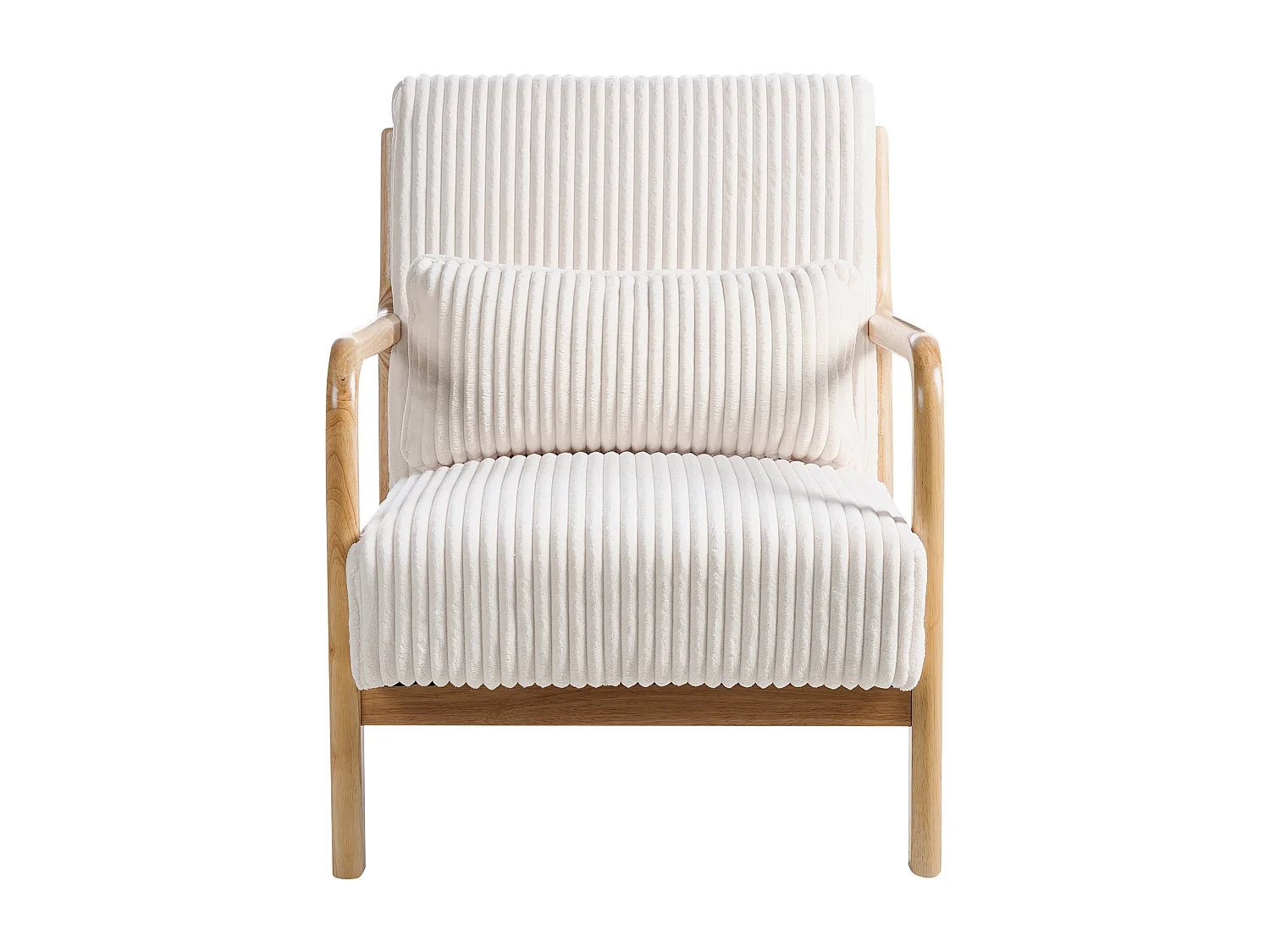 Fauteuil SORSELE Velours côtelé Blanc