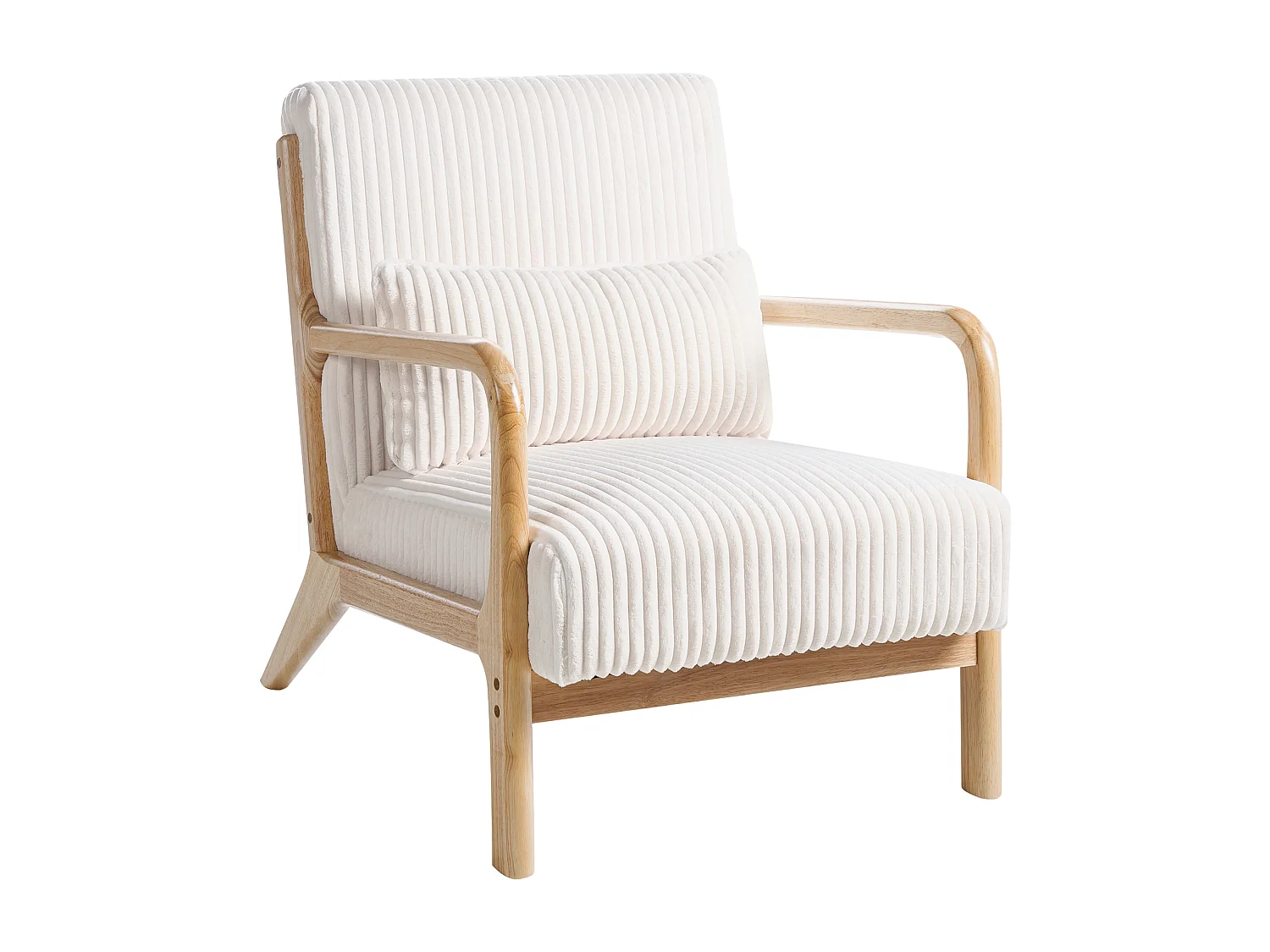 Fauteuil SORSELE Velours côtelé Blanc