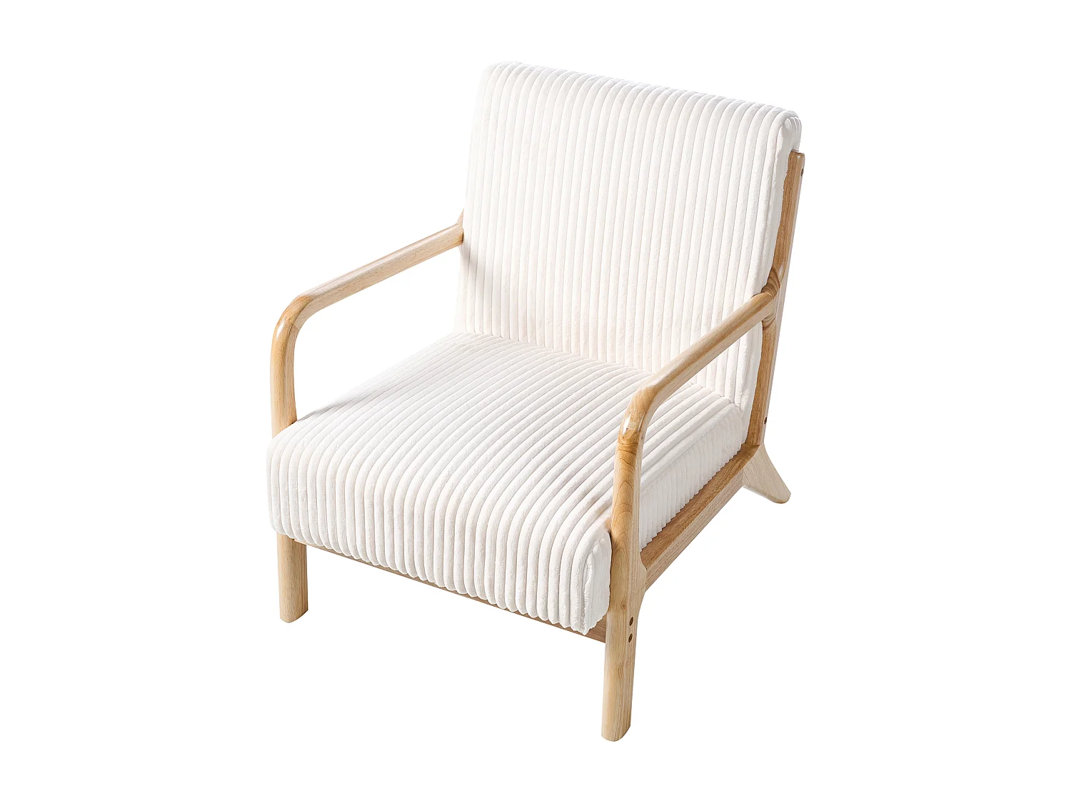 Fauteuil SORSELE Velours côtelé Blanc