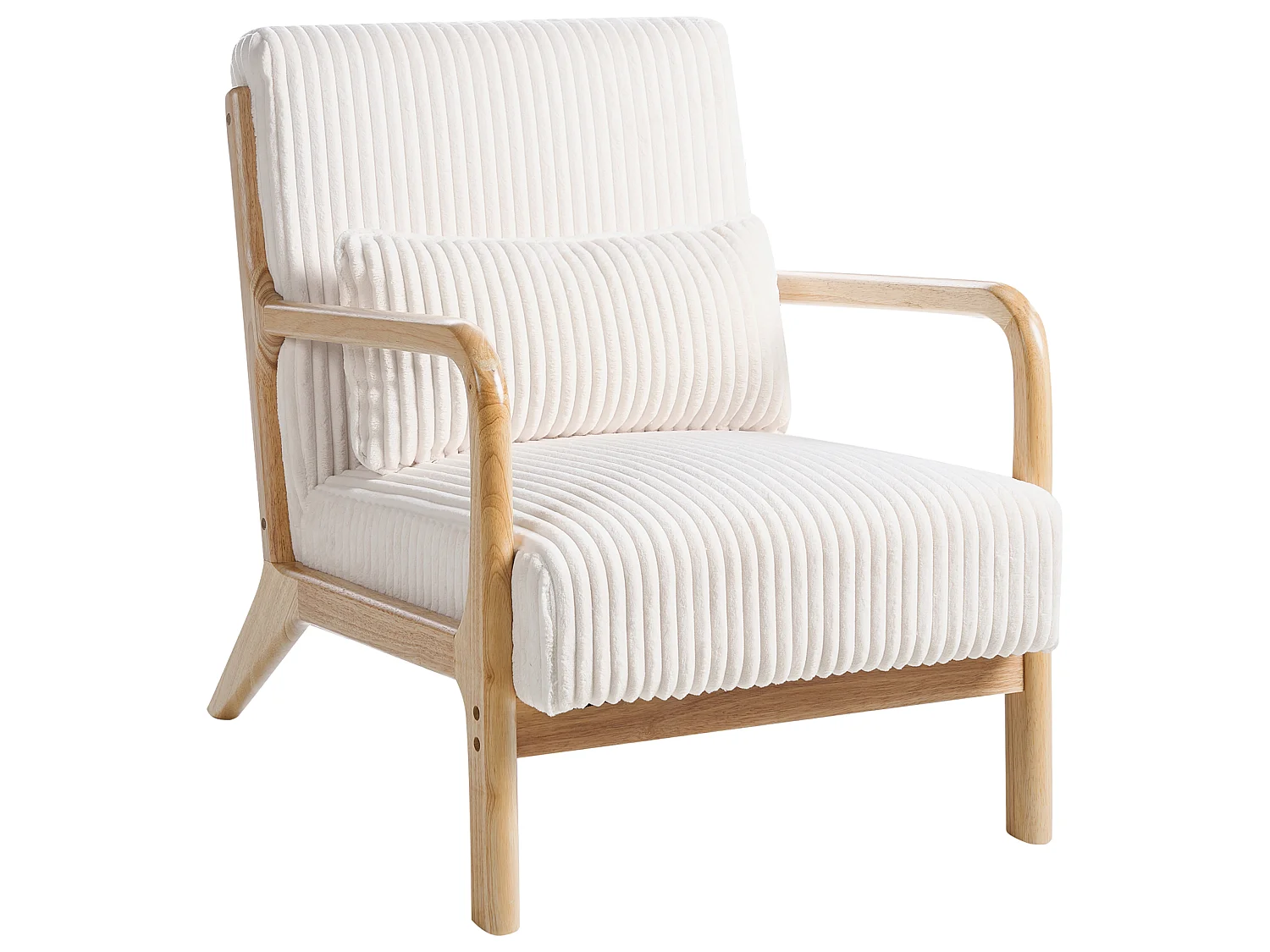 Fauteuil SORSELE Velours côtelé Blanc