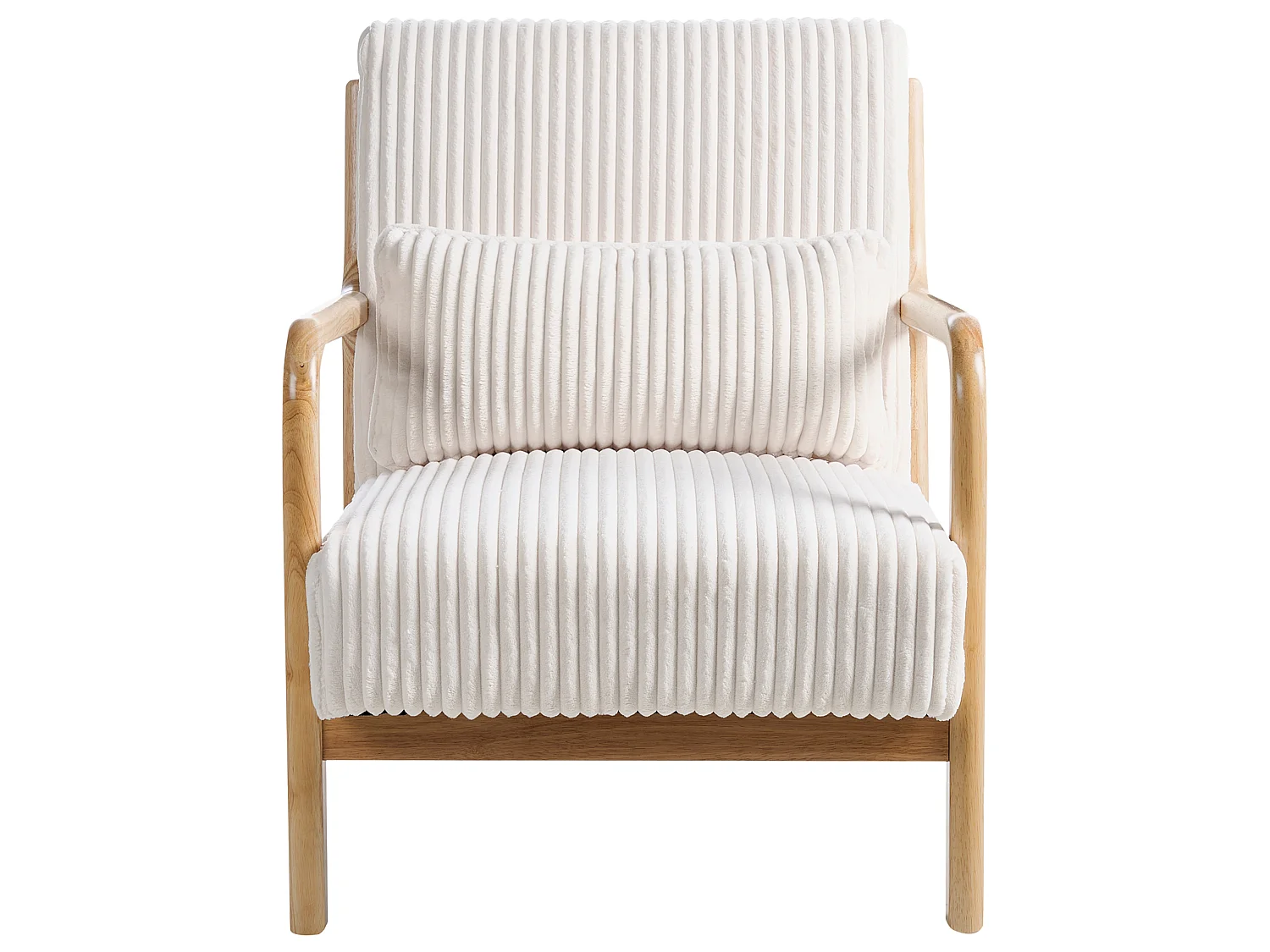 Fauteuil SORSELE Velours côtelé Blanc