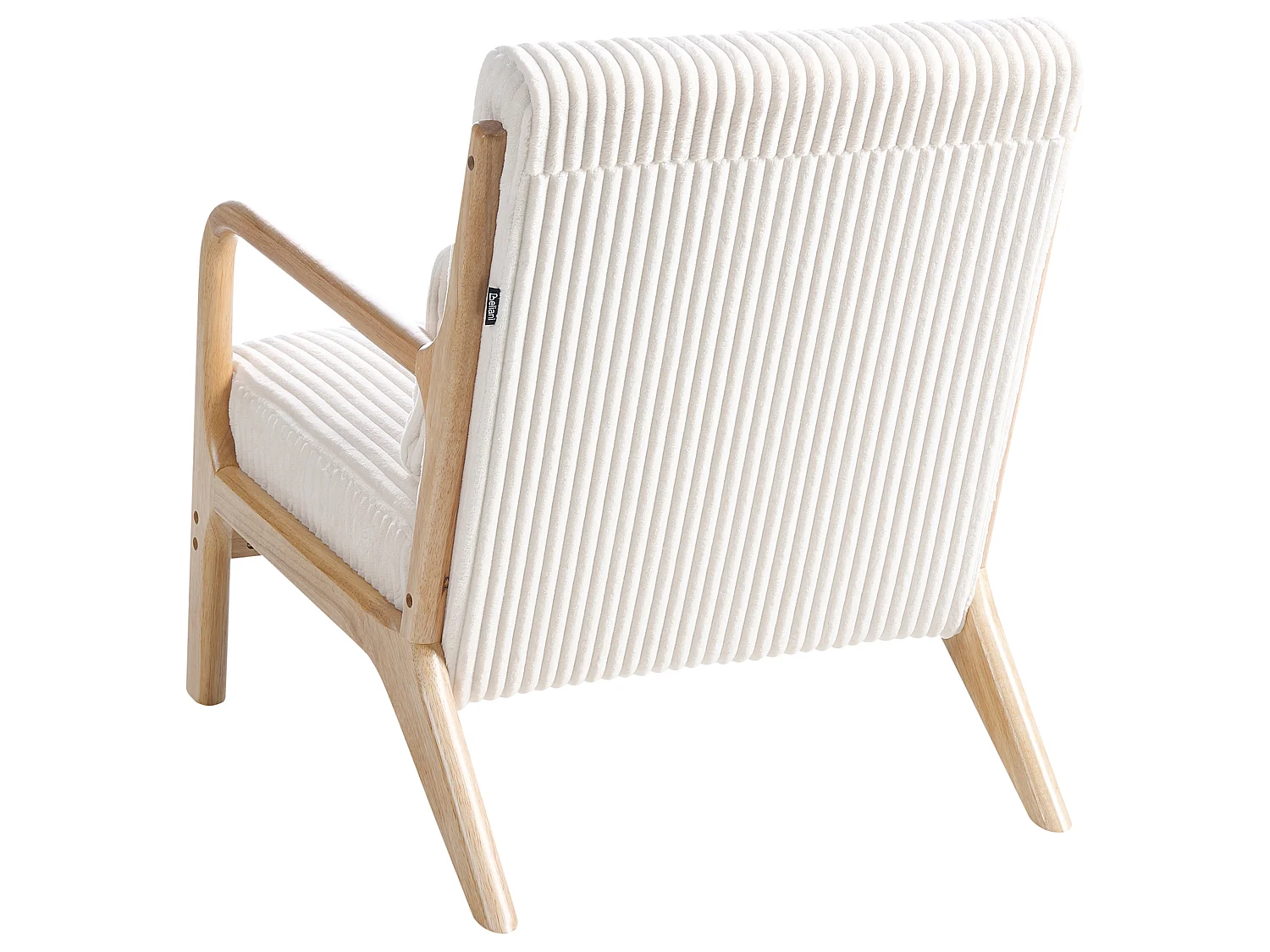 Fauteuil SORSELE Velours côtelé Blanc