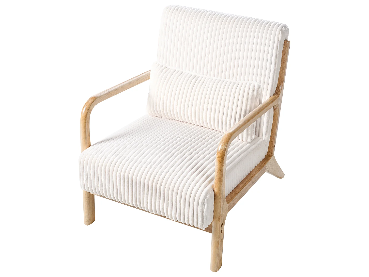 Fauteuil SORSELE Velours côtelé Blanc