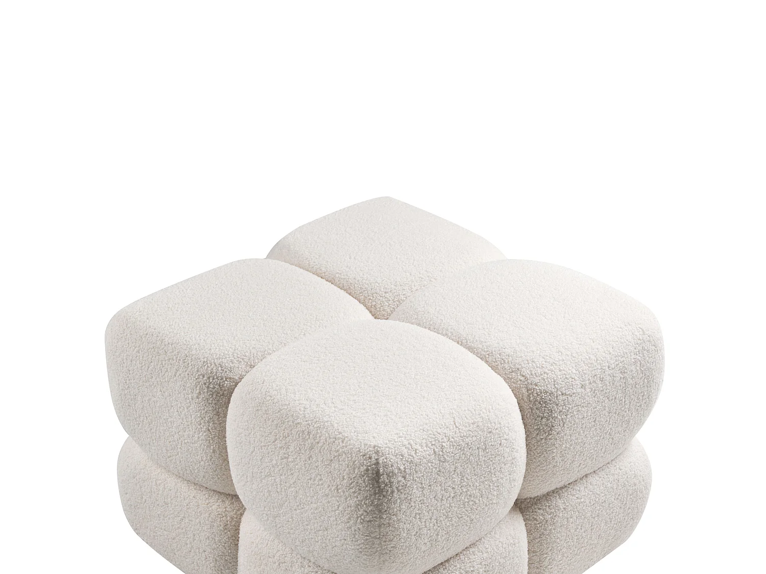Pouf CALIENTE Bouclé Blanc cassé