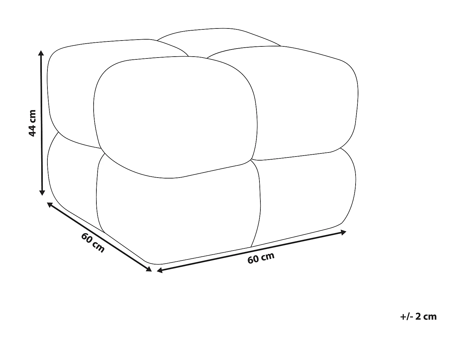 Pouf CALIENTE Bouclé Blanc cassé