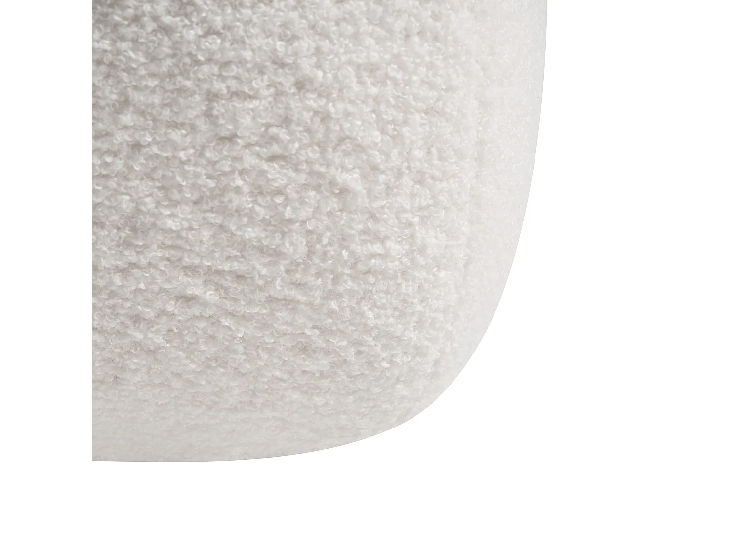 Pouf CALIENTE Bouclé Blanc cassé