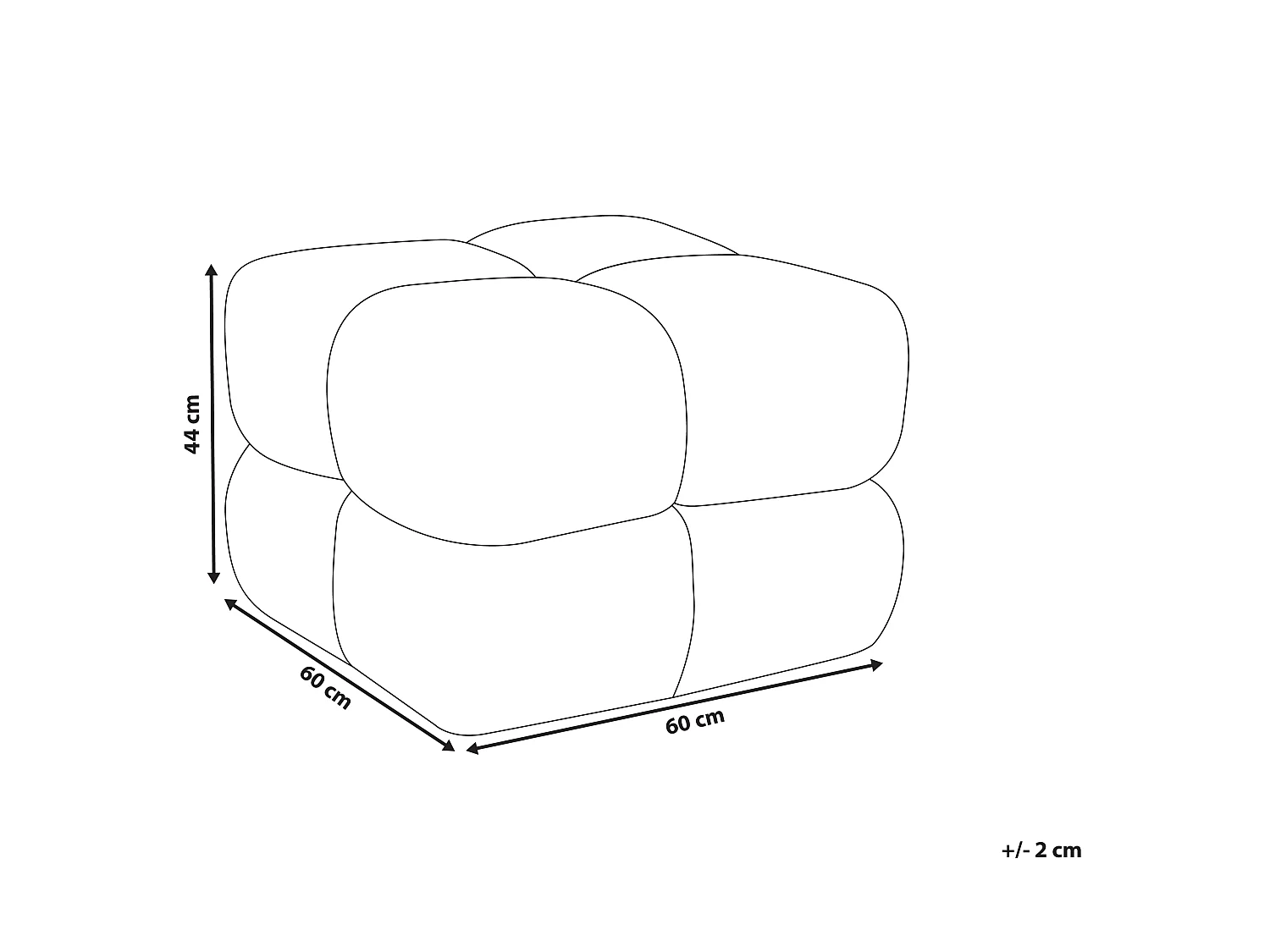 Pouf CALIENTE Bouclé Blanc cassé