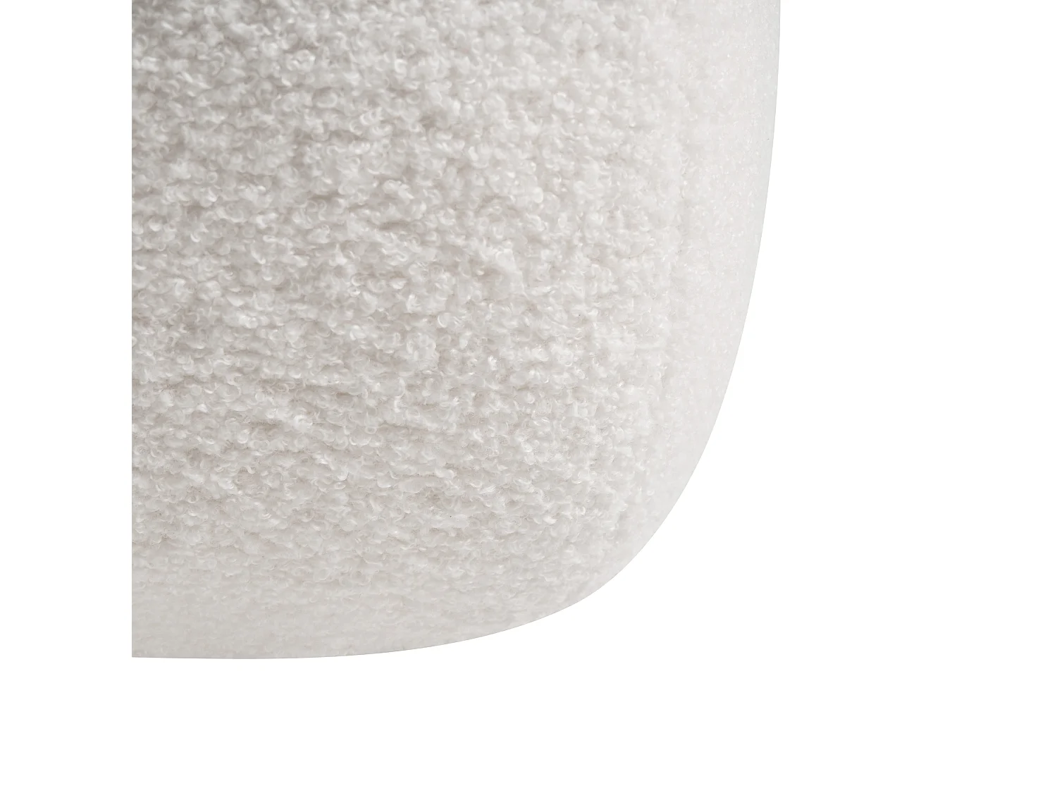 Pouf CALIENTE Bouclé Blanc cassé