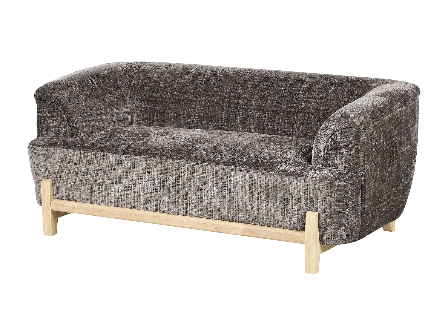 Canapé 2 places ALNOR Tissu chenille Marron